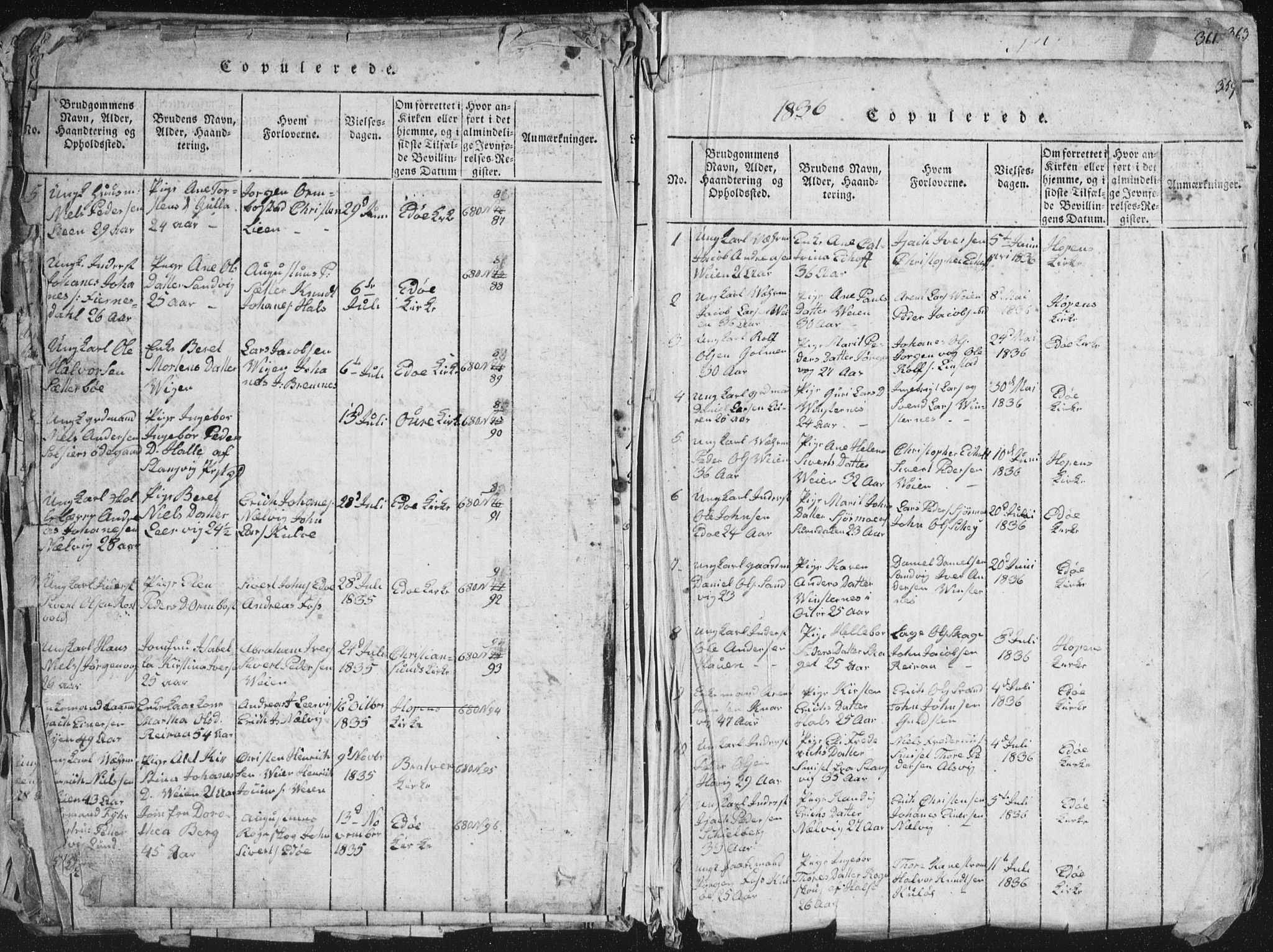 Ministerialprotokoller, klokkerbøker og fødselsregistre - Møre og Romsdal, SAT/A-1454/581/L0942: Parish register (copy) no. 581C00, 1820-1836, p. 358-359