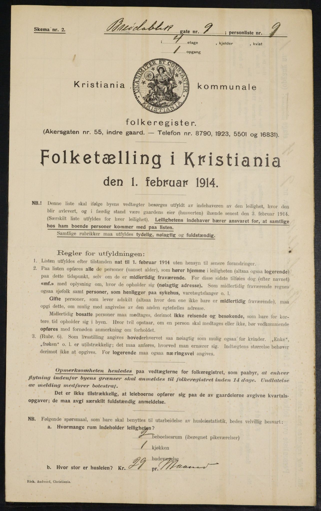 OBA, Municipal Census 1914 for Kristiania, 1914, p. 8131