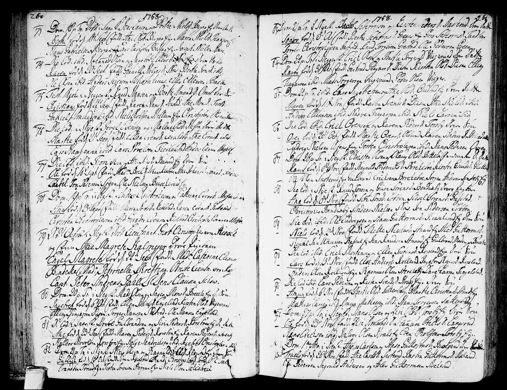 Modum kirkebøker, AV/SAKO-A-234/F/Fa/L0002: Parish register (official) no. 2, 1741-1782, p. 260-261