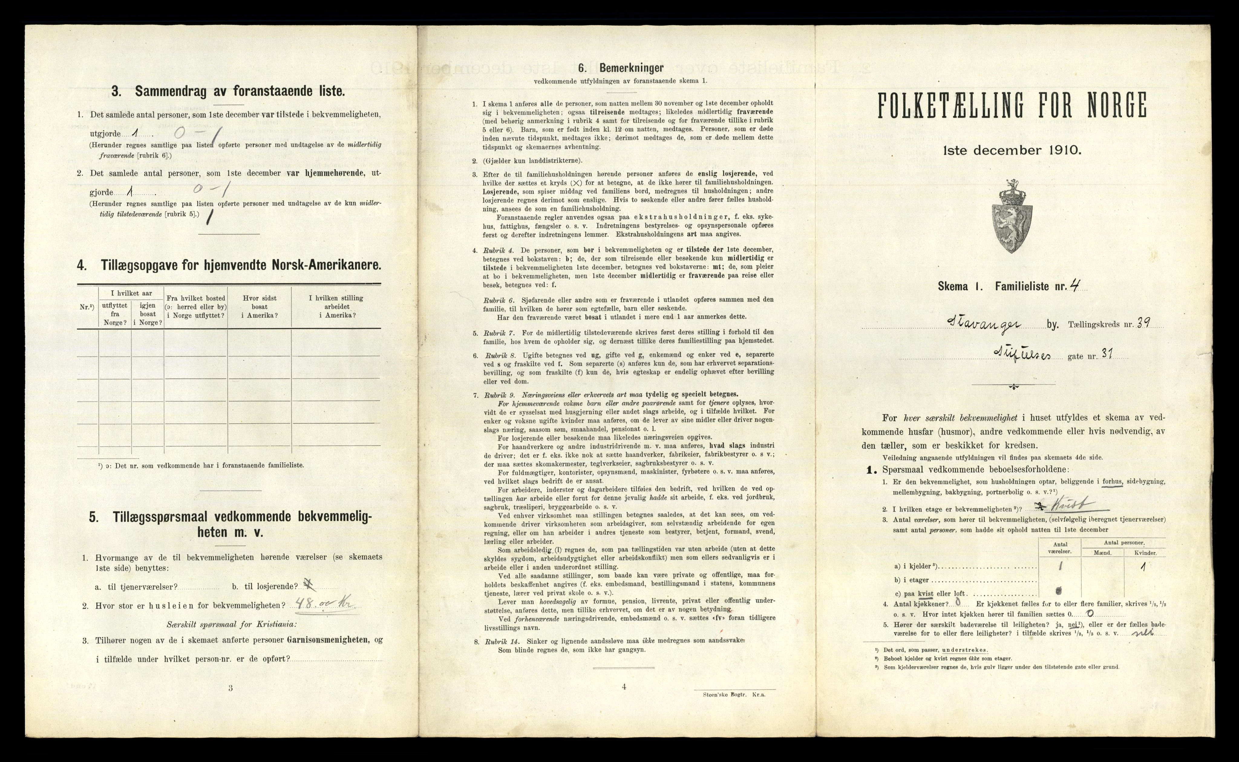 RA, 1910 census for Stavanger, 1910, p. 25634