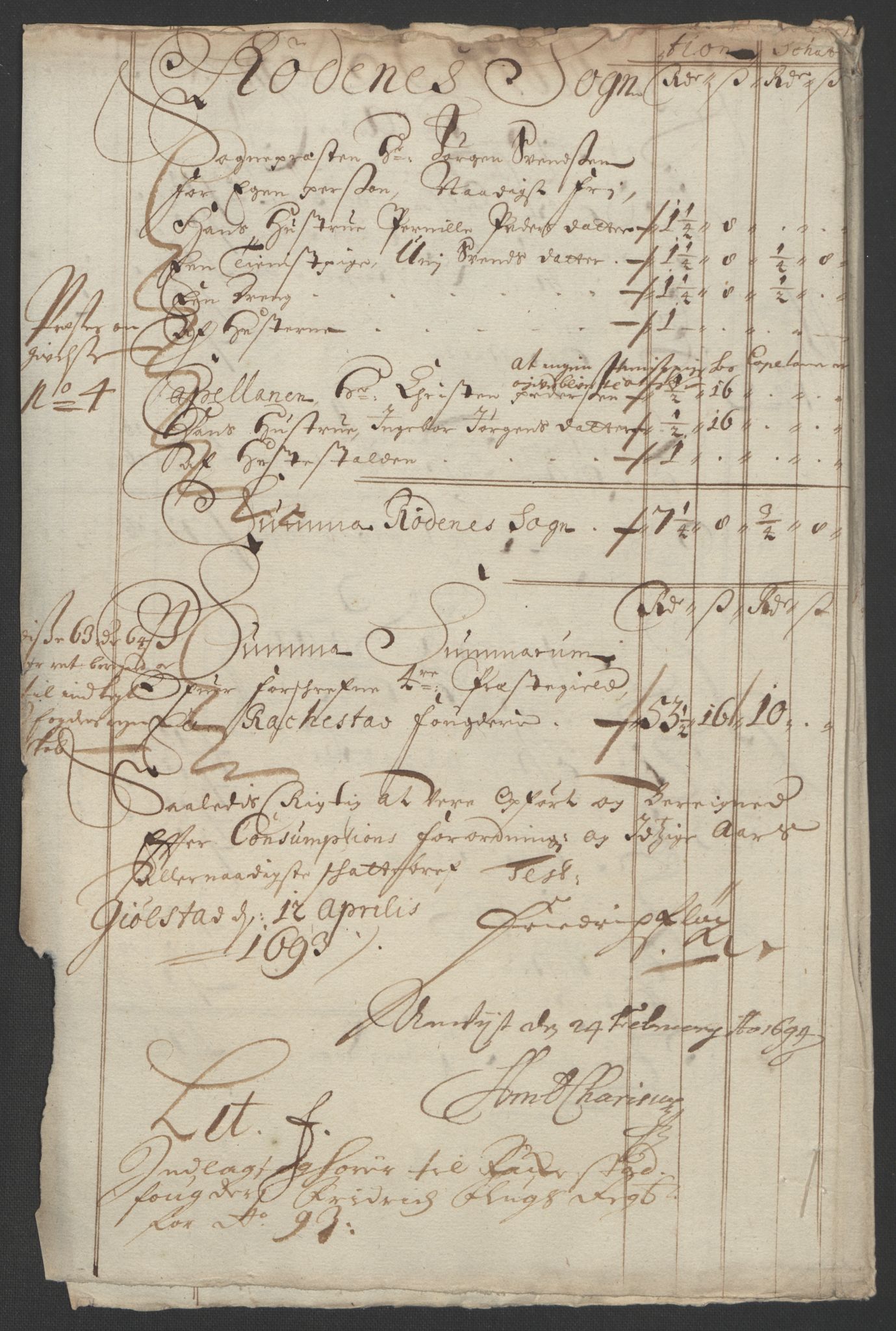Rentekammeret inntil 1814, Reviderte regnskaper, Fogderegnskap, RA/EA-4092/R05/L0278: Fogderegnskap Rakkestad, 1691-1693, p. 481