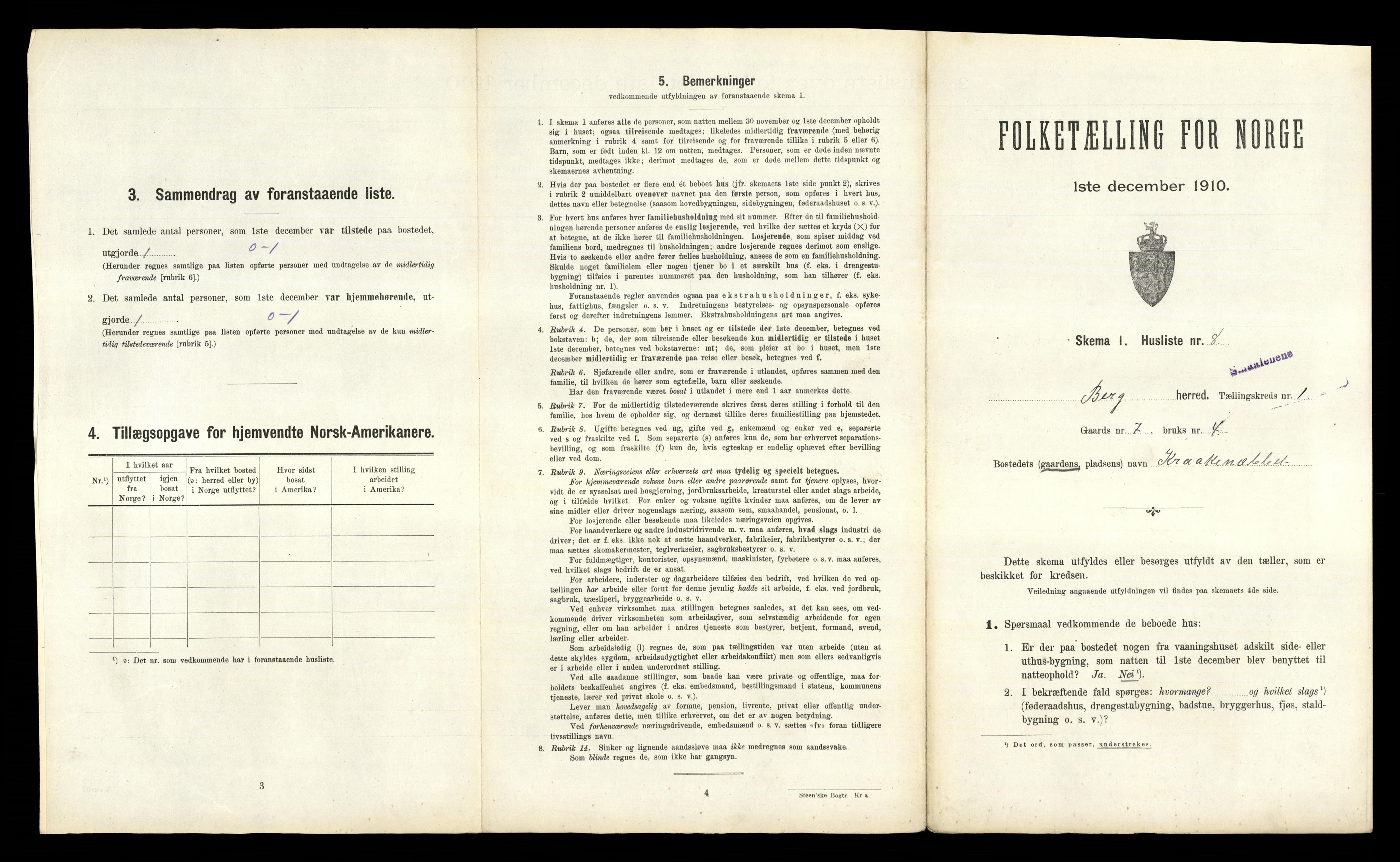 RA, 1910 census for Berg, 1910, p. 55