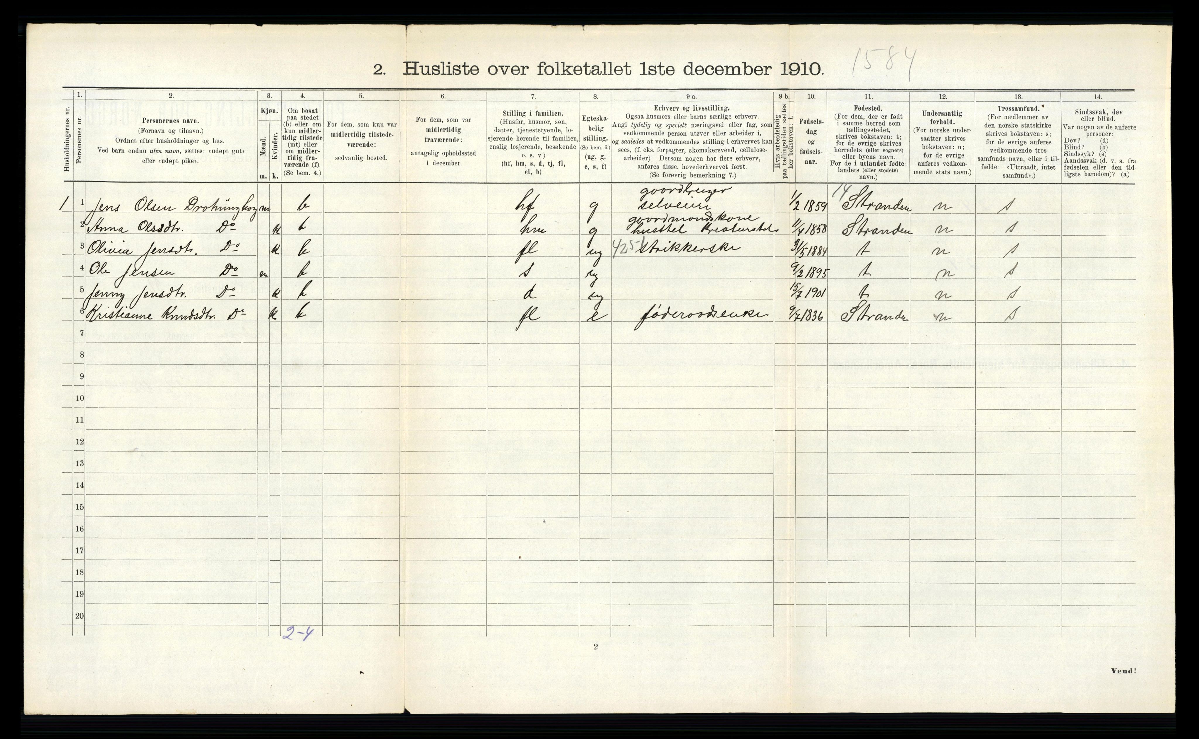 RA, 1910 census for Sykkylven, 1910, p. 598