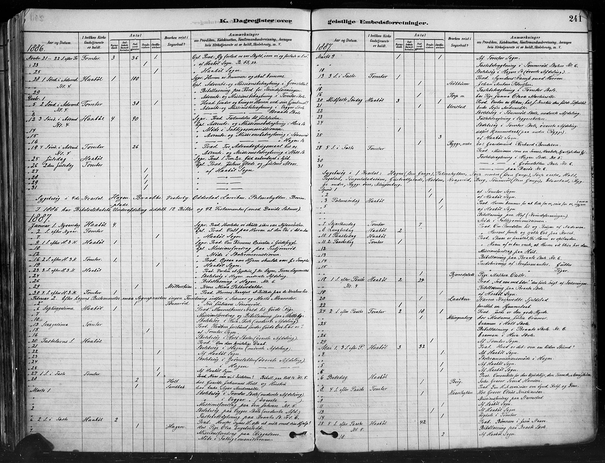 Hobøl prestekontor Kirkebøker, AV/SAO-A-2002/F/Fa/L0005: Parish register (official) no. I 5, 1878-1904, p. 241