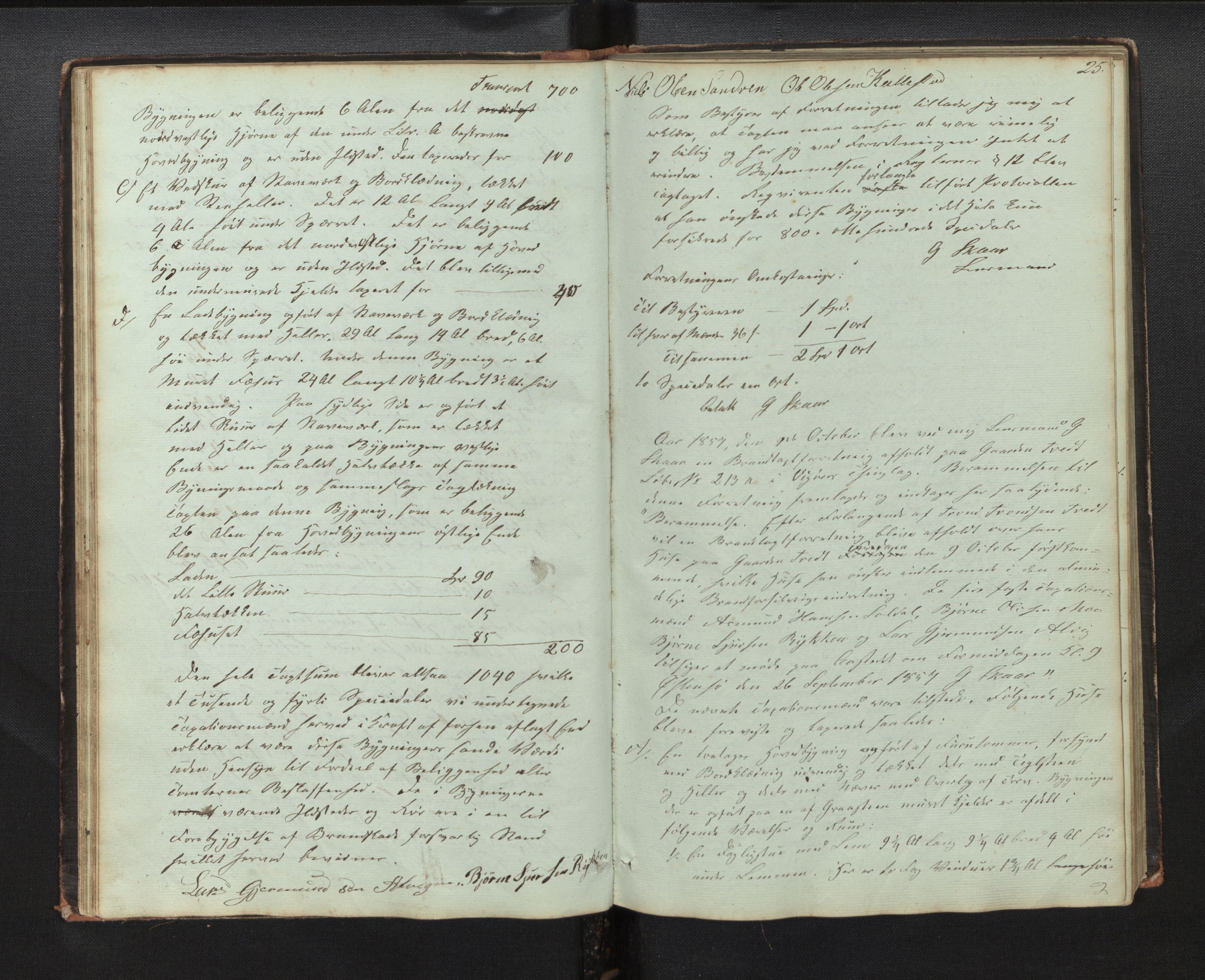 Lensmannen i Kvam, AV/SAB-A-33201/0012/L0001: Branntakstprotokoll, 1851-1881, p. 24b-25a