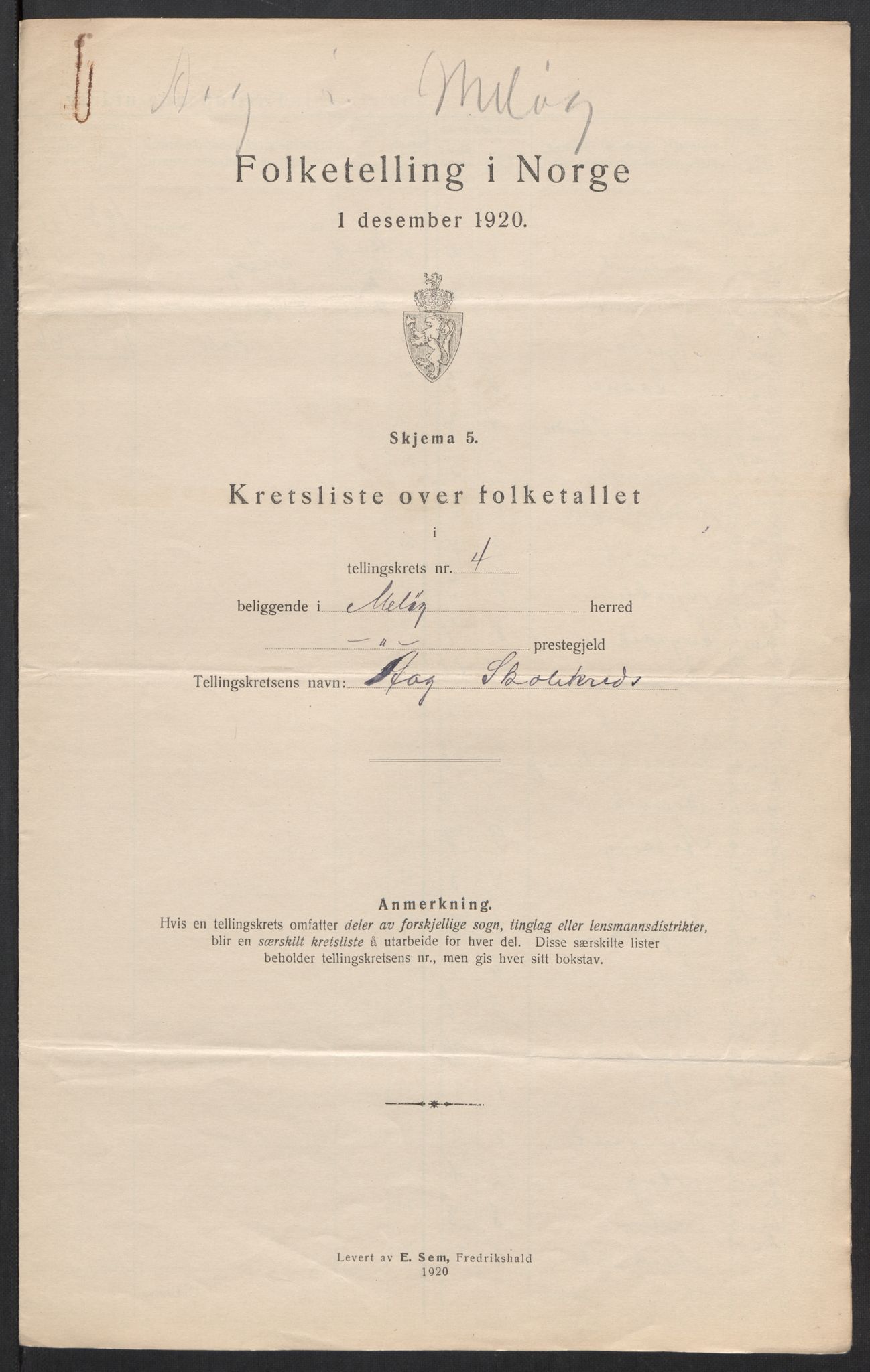 SAT, 1920 census for Meløy, 1920, p. 15