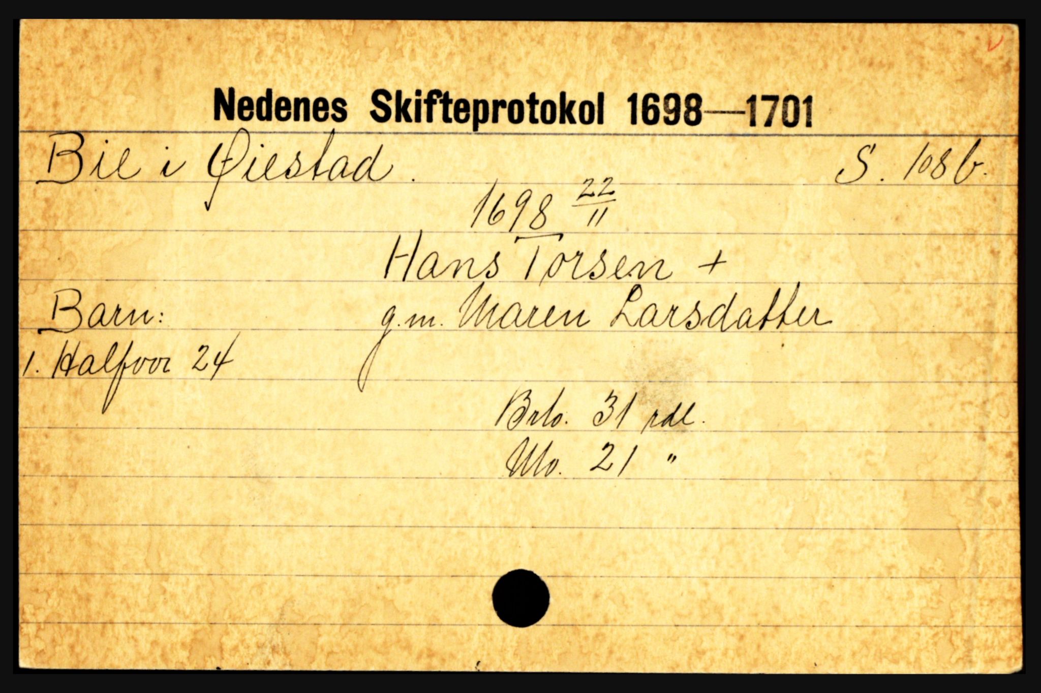 Nedenes sorenskriveri før 1824, SAK/1221-0007/H, p. 2347