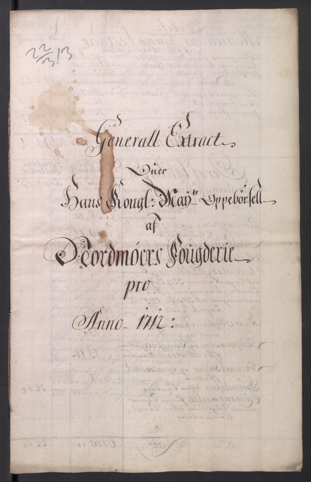 Stattholderembetet 1572-1771, AV/RA-EA-2870/El/L0054/0001: Forskjellige pakkesaker / Ekstrakter av stiftamtstueregnskap og fogderegnskap, 1712-1715, p. 60