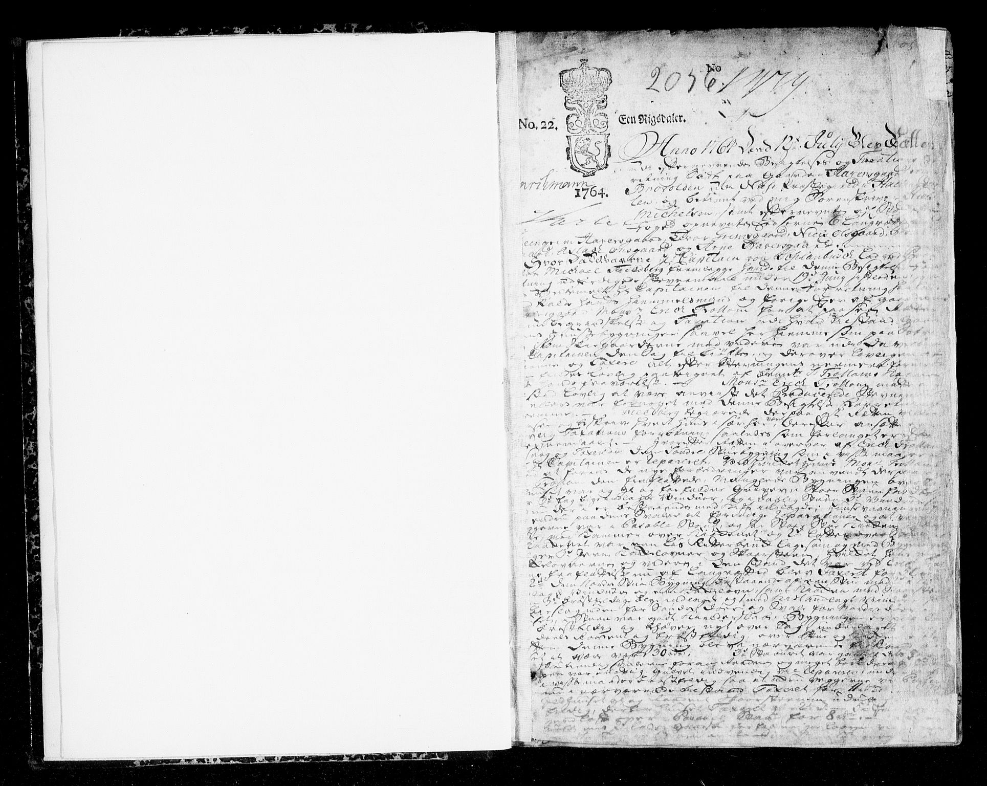 Ringerike og Hallingdal sorenskriveri, SAKO/A-81/F/Fa/Fad/L0006: Tingbok - Hallingdal, 1764-1769, p. 1