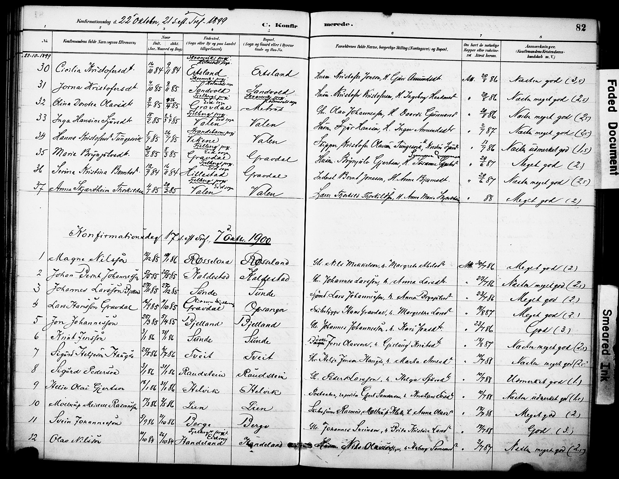 Kvinnherad sokneprestembete, SAB/A-76401/H/Haa: Parish register (official) no. D 1, 1887-1910, p. 82