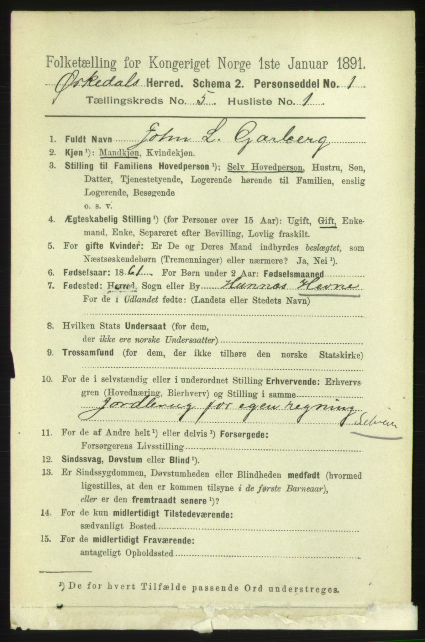 RA, 1891 census for 1638 Orkdal, 1891, p. 2513