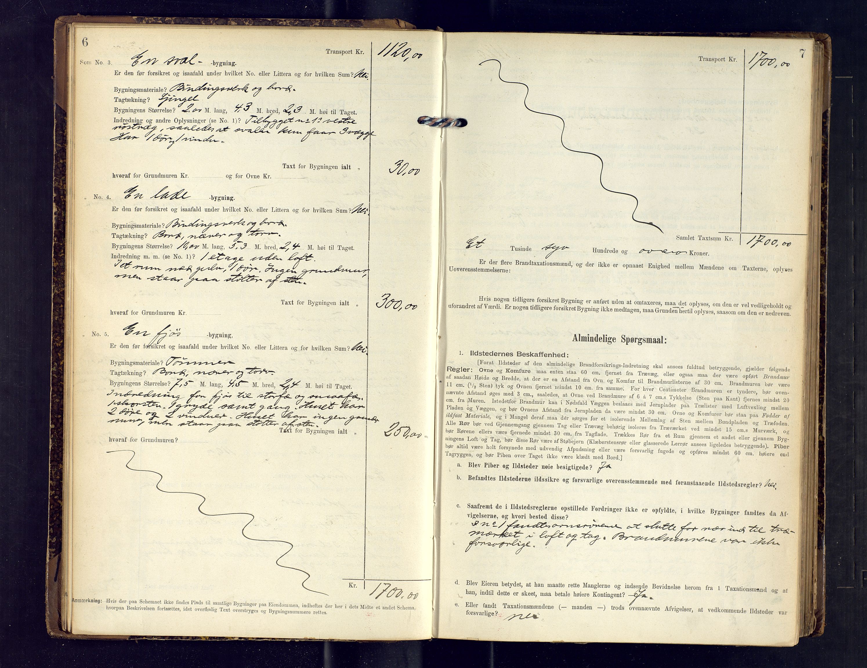 Tromsøysund lensmannskontor, AV/SATØ-SATØ-12/F/Fs/Fsb/L0736: Branntakstprotokoll (S). Med register, 1901-1907, p. 6-7