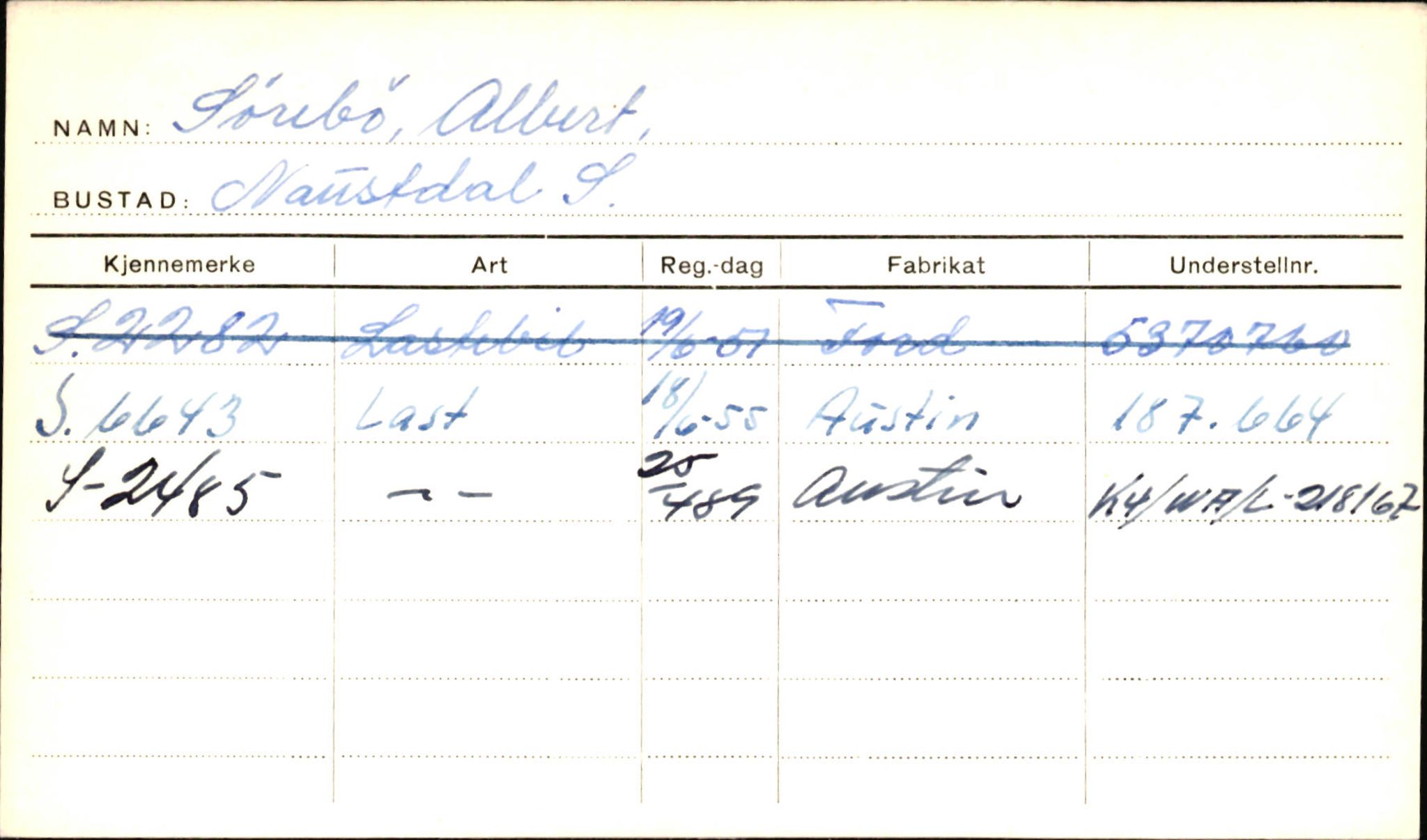 Statens vegvesen, Sogn og Fjordane vegkontor, AV/SAB-A-5301/4/F/L0002: Eigarregister Fjordane til 1.6.1961, 1930-1961, p. 75