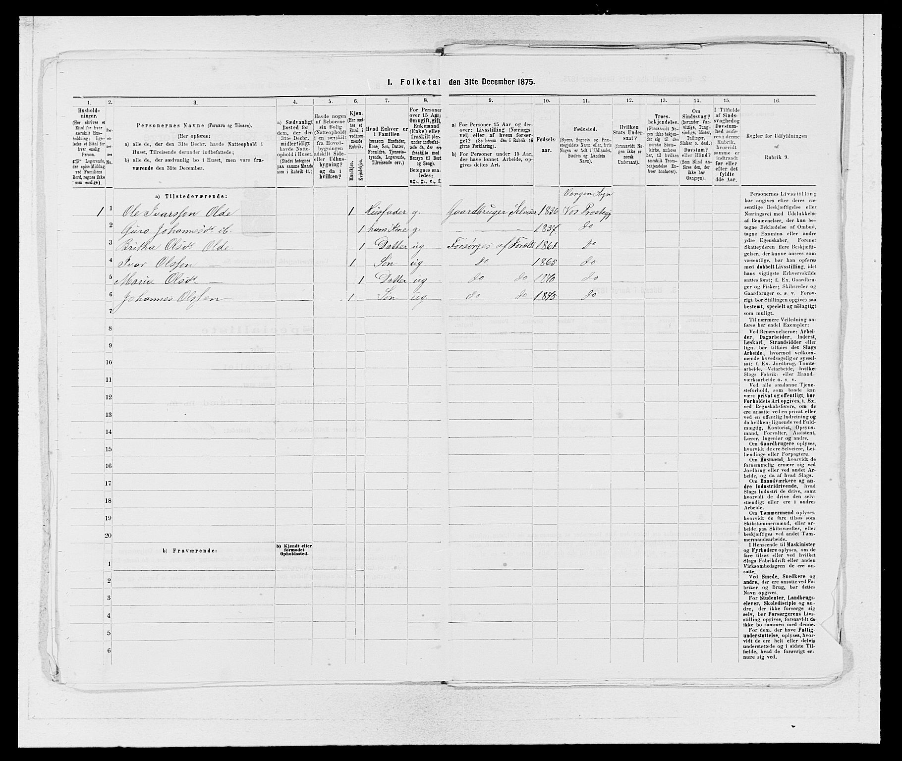 SAB, 1875 census for 1235P Voss, 1875, p. 1410