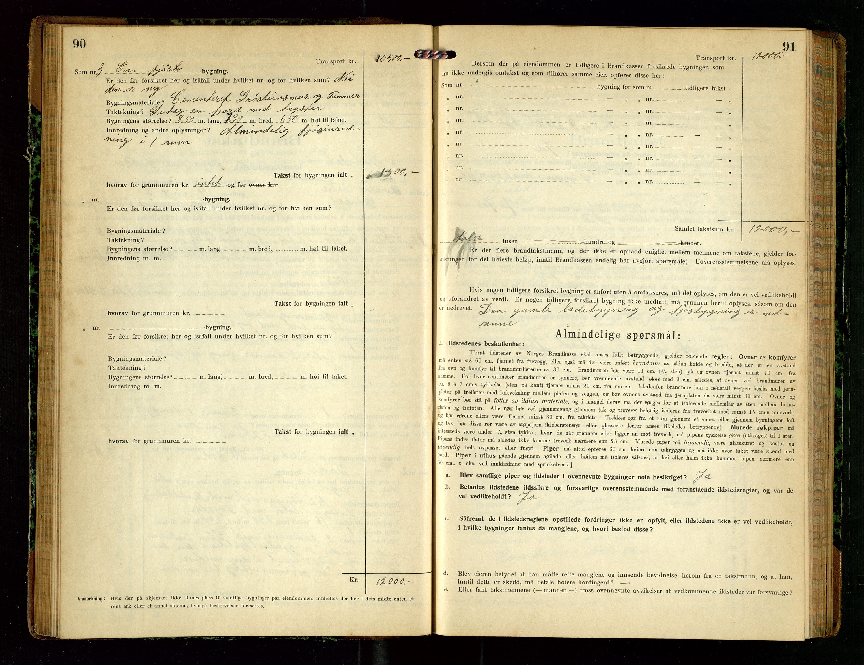 Sokndal lensmannskontor, SAST/A-100417/Gob/L0005: "Brandtakst-Protokol", 1920-1924, p. 90-91