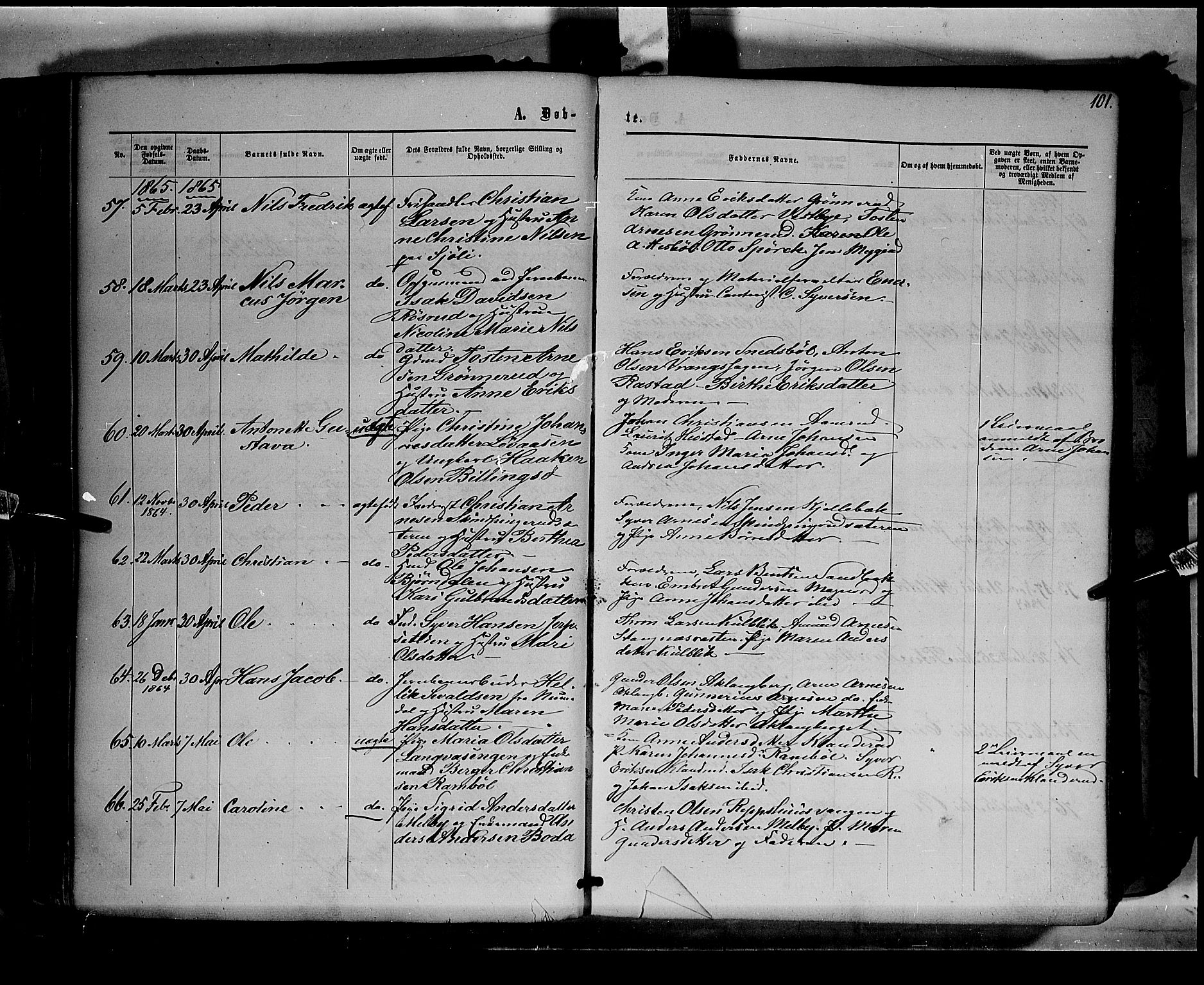 Eidskog prestekontor, AV/SAH-PREST-026/H/Ha/Haa/L0001: Parish register (official) no. 1, 1860-1867, p. 101