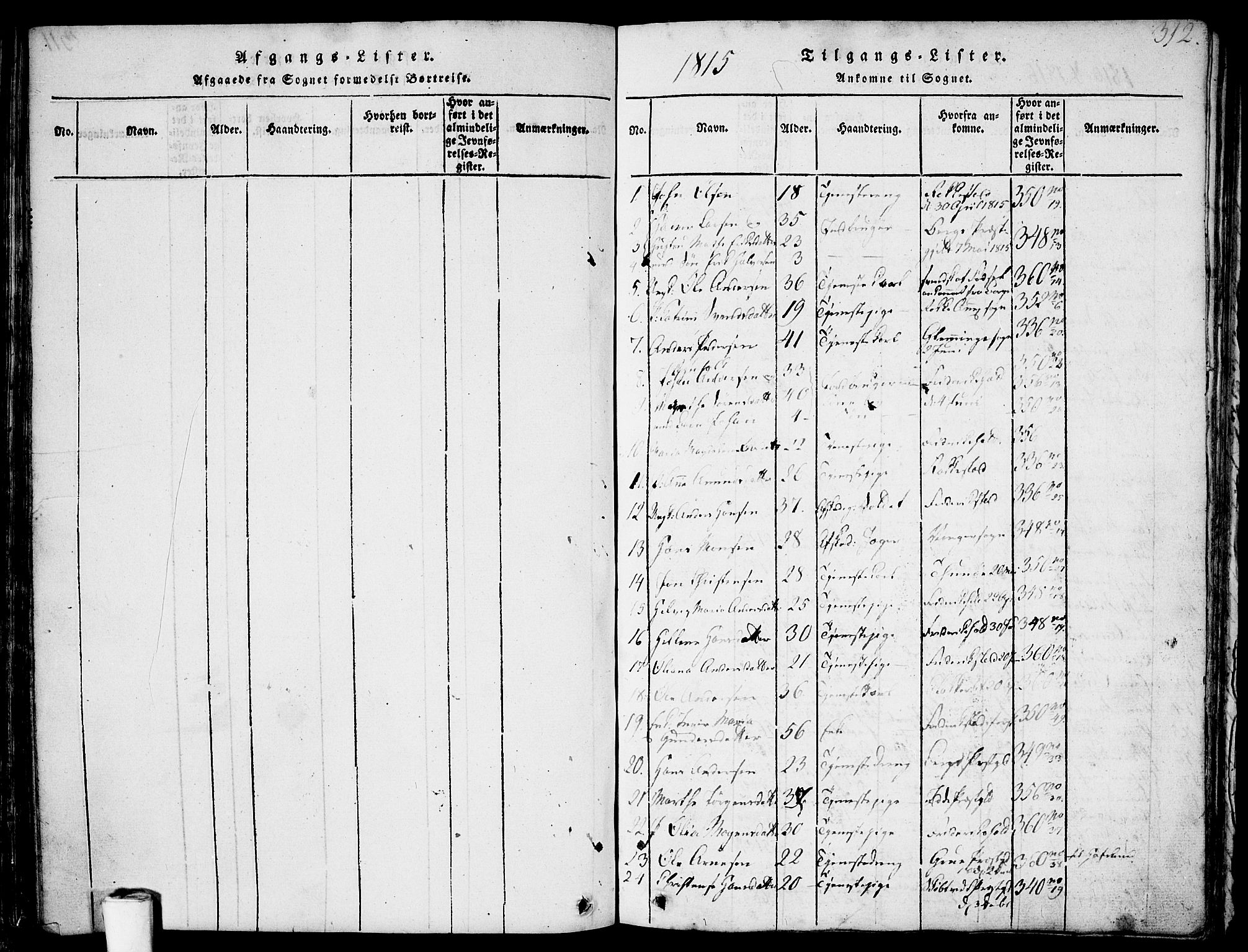 Skjeberg prestekontor Kirkebøker, SAO/A-10923/F/Fa/L0004: Parish register (official) no. I 4, 1815-1830, p. 312