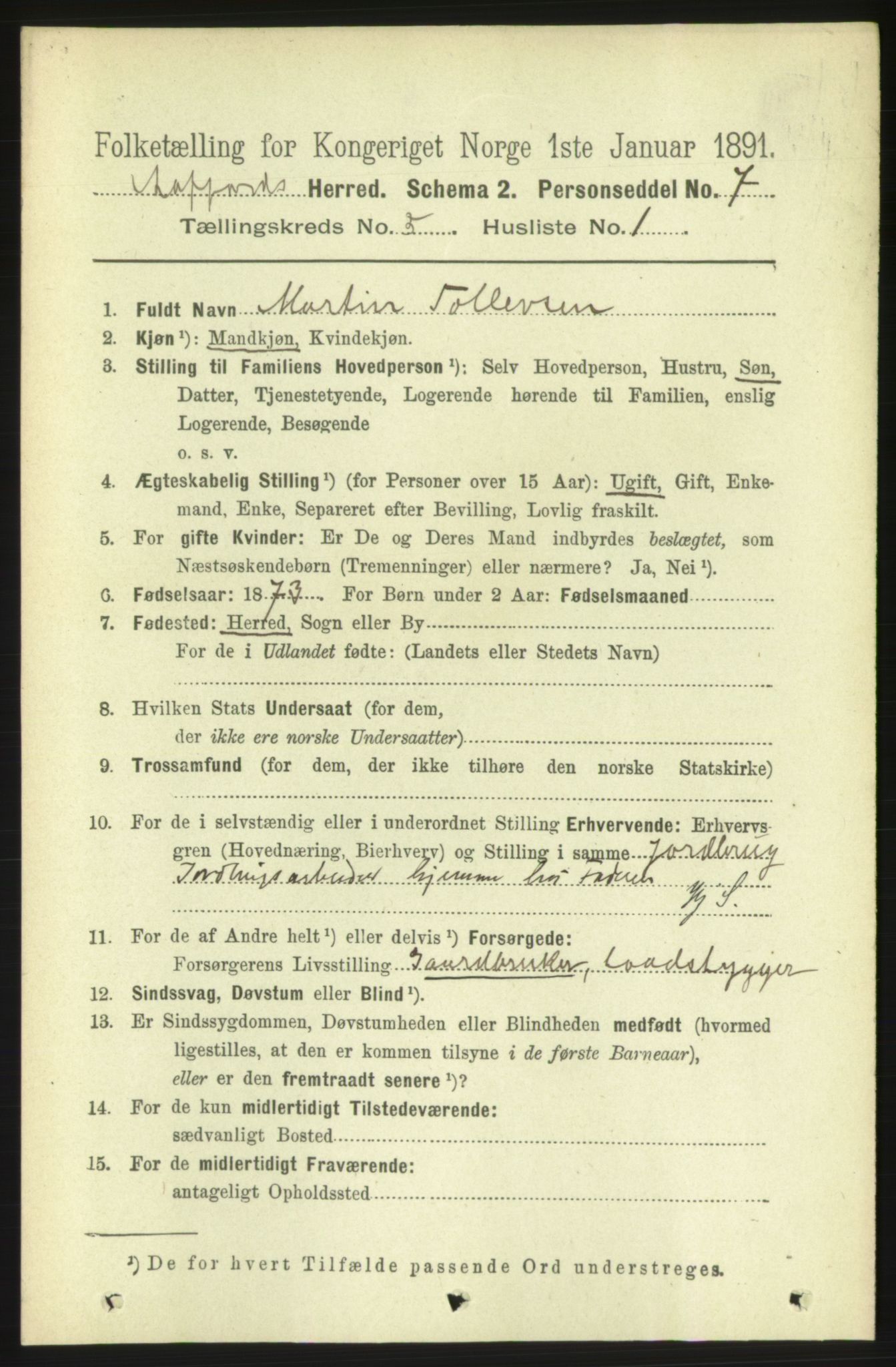 RA, 1891 census for 1630 Åfjord, 1891, p. 1197