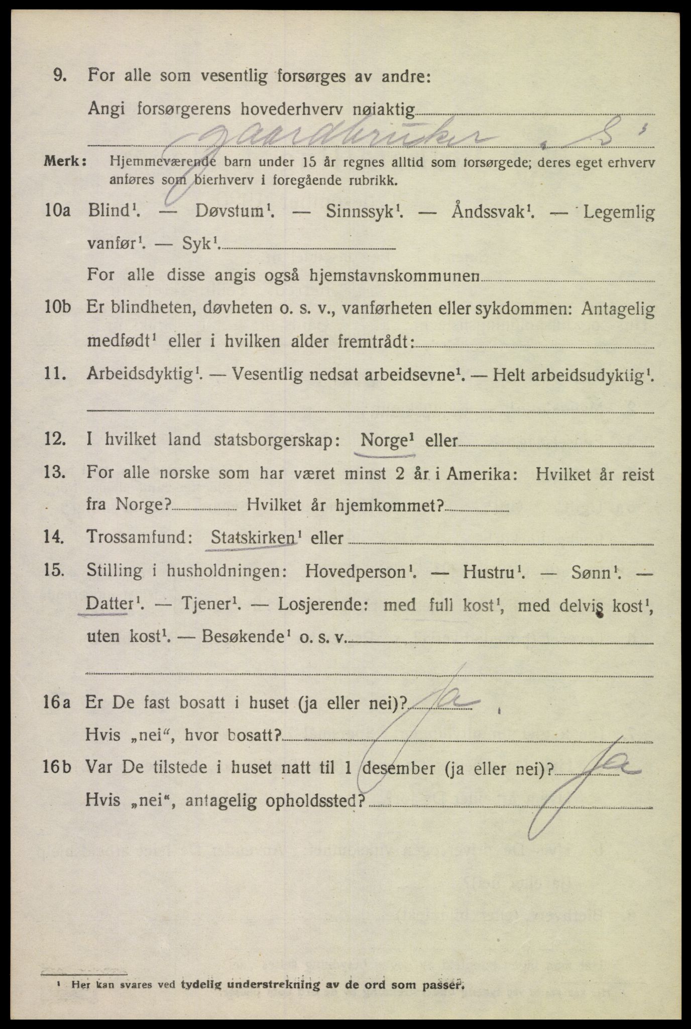 SAK, 1920 census for Kvinesdal, 1920, p. 1824