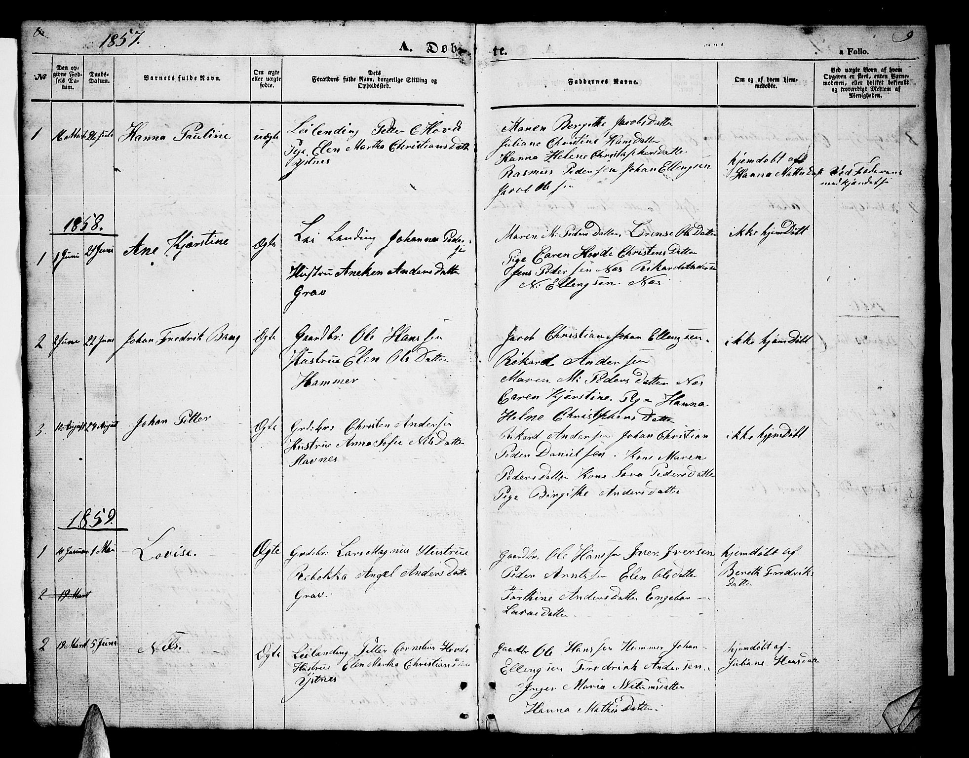 Ministerialprotokoller, klokkerbøker og fødselsregistre - Nordland, AV/SAT-A-1459/808/L0130: Parish register (copy) no. 808C01, 1851-1878, p. 8-9