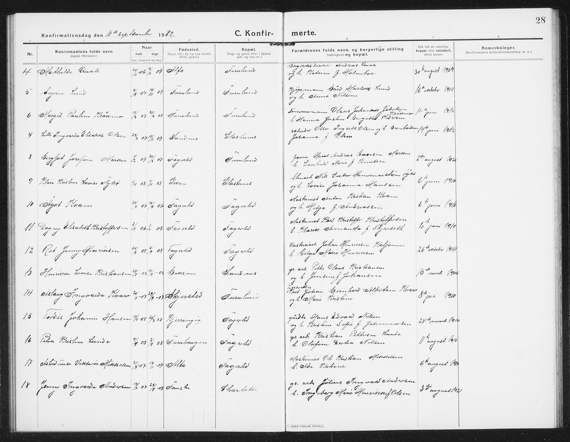 Ministerialprotokoller, klokkerbøker og fødselsregistre - Nordland, SAT/A-1459/850/L0717: Parish register (copy) no. 850C01, 1915-1941, p. 28