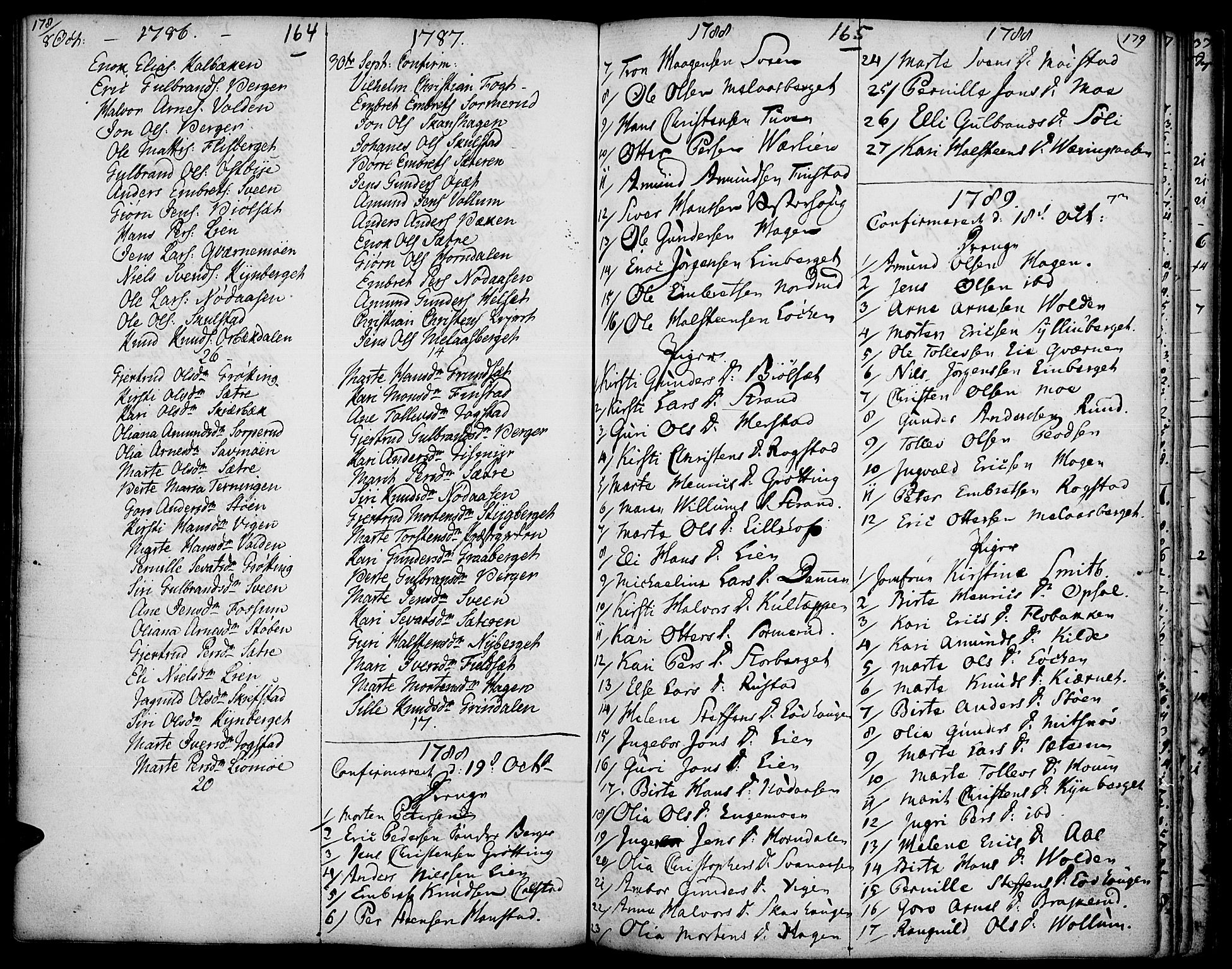 Elverum prestekontor, SAH/PREST-044/H/Ha/Haa/L0005: Parish register (official) no. 5, 1777-1793, p. 164-165