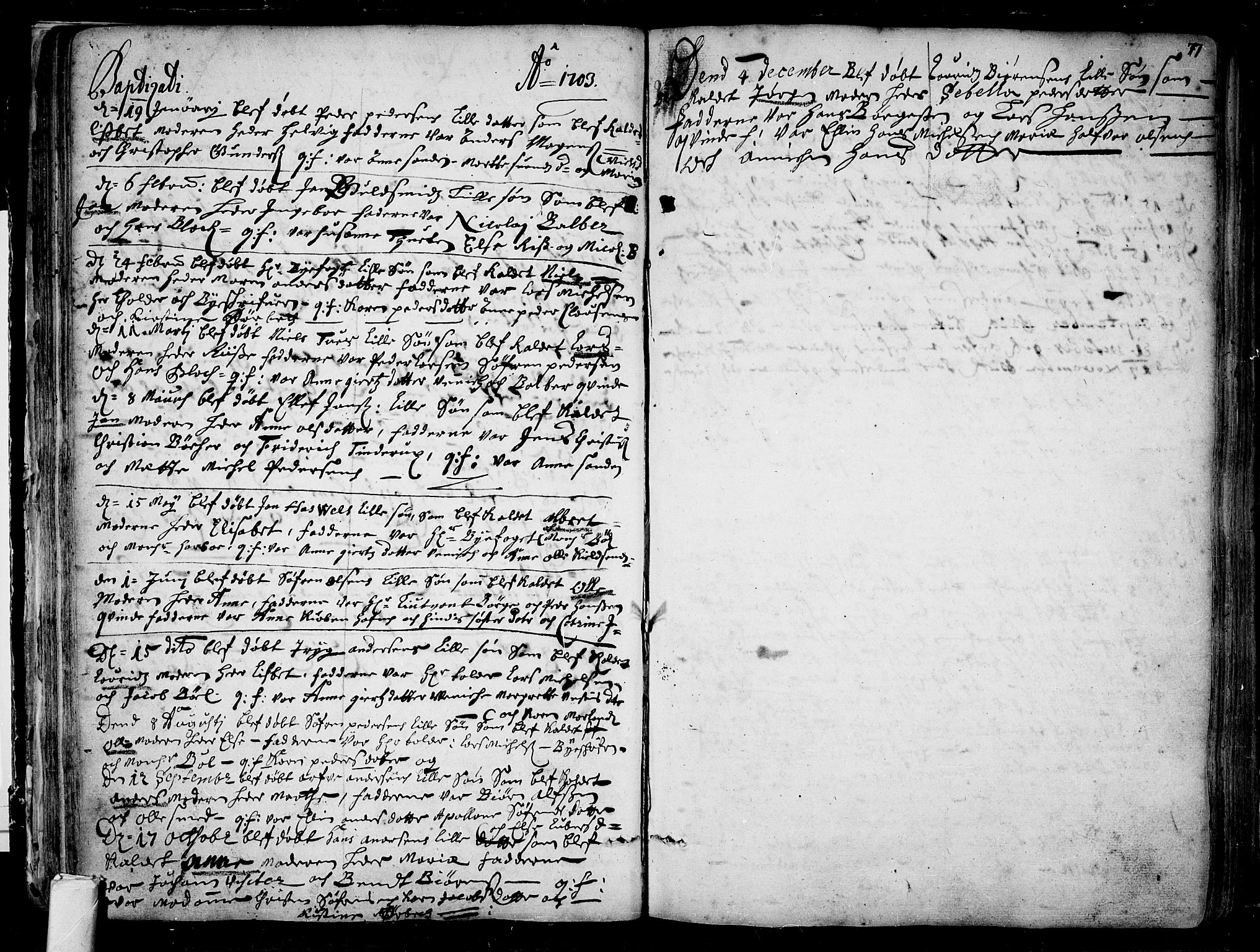 Tønsberg kirkebøker, AV/SAKO-A-330/F/Fa/L0001: Parish register (official) no. I 1, 1688-1760, p. 76-77