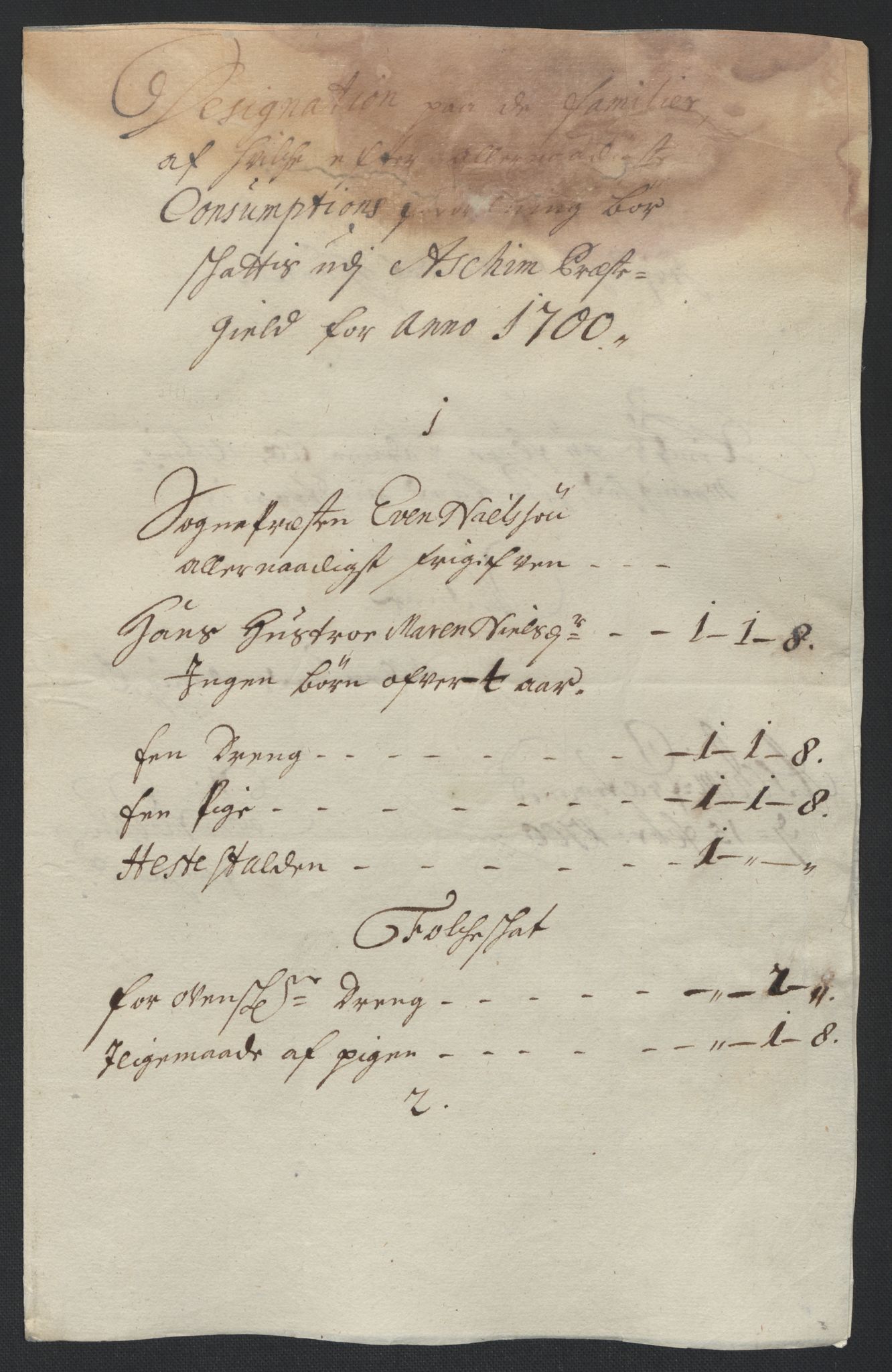 Rentekammeret inntil 1814, Reviderte regnskaper, Fogderegnskap, AV/RA-EA-4092/R07/L0291: Fogderegnskap Rakkestad, Heggen og Frøland, 1700, p. 30