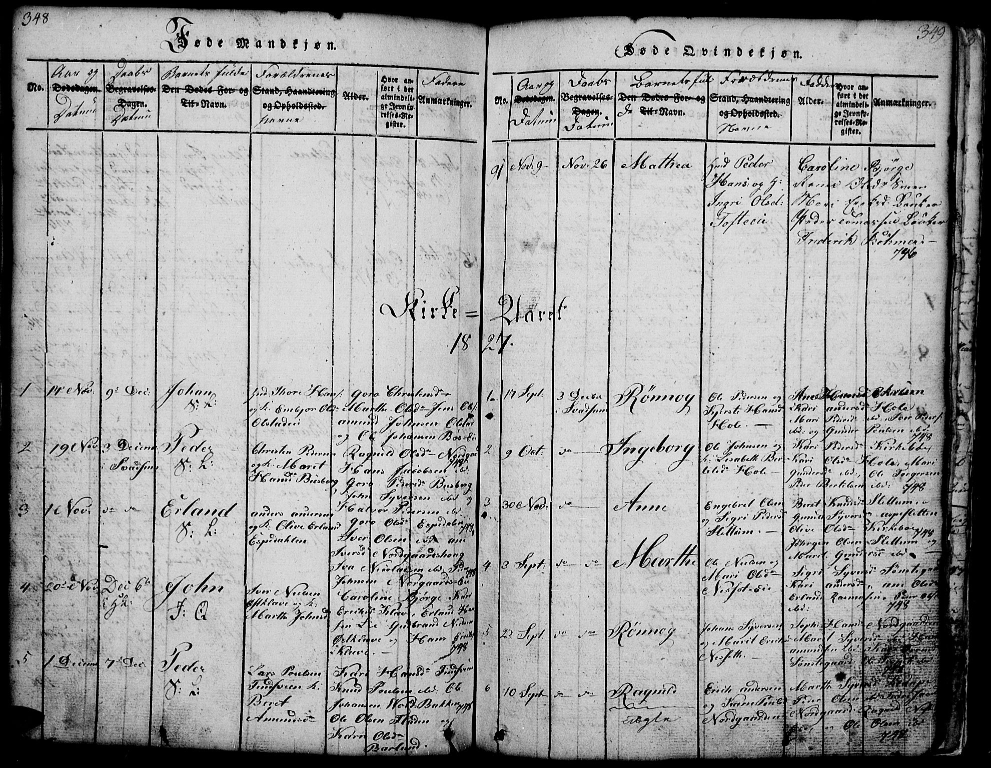 Gausdal prestekontor, SAH/PREST-090/H/Ha/Hab/L0001: Parish register (copy) no. 1, 1817-1848, p. 348-349