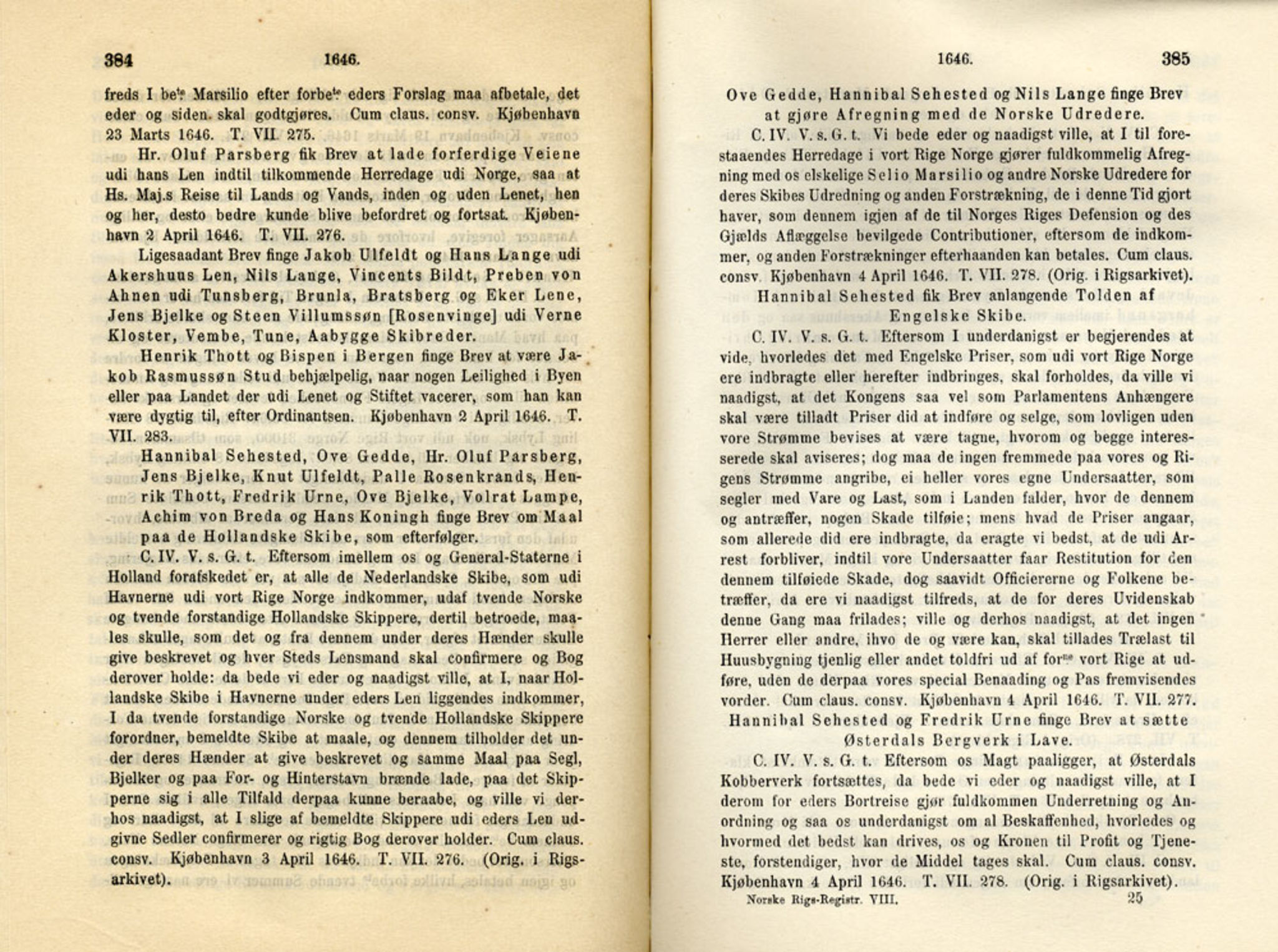 Publikasjoner utgitt av Det Norske Historiske Kildeskriftfond, PUBL/-/-/-: Norske Rigs-Registranter, bind 8, 1641-1648, p. 384-385