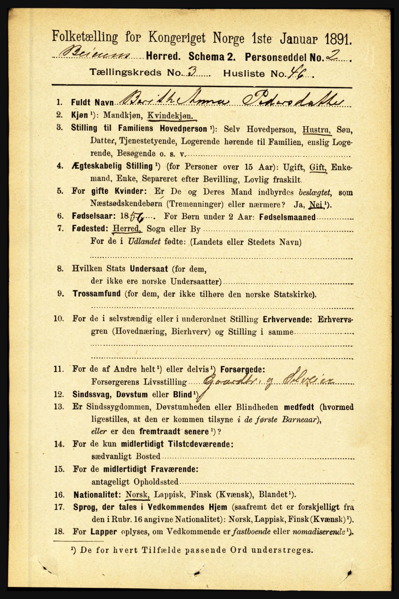 RA, 1891 census for 1839 Beiarn, 1891, p. 1294