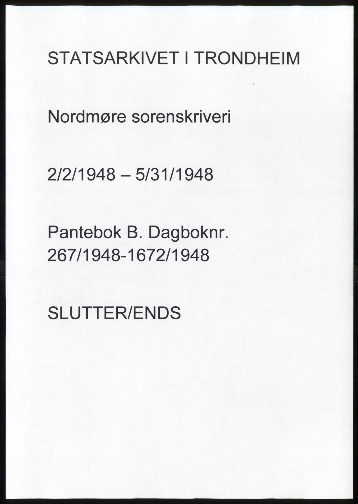 Nordmøre sorenskriveri, AV/SAT-A-4132/1/2/2Ca: Mortgage book no. B98, 1948-1948