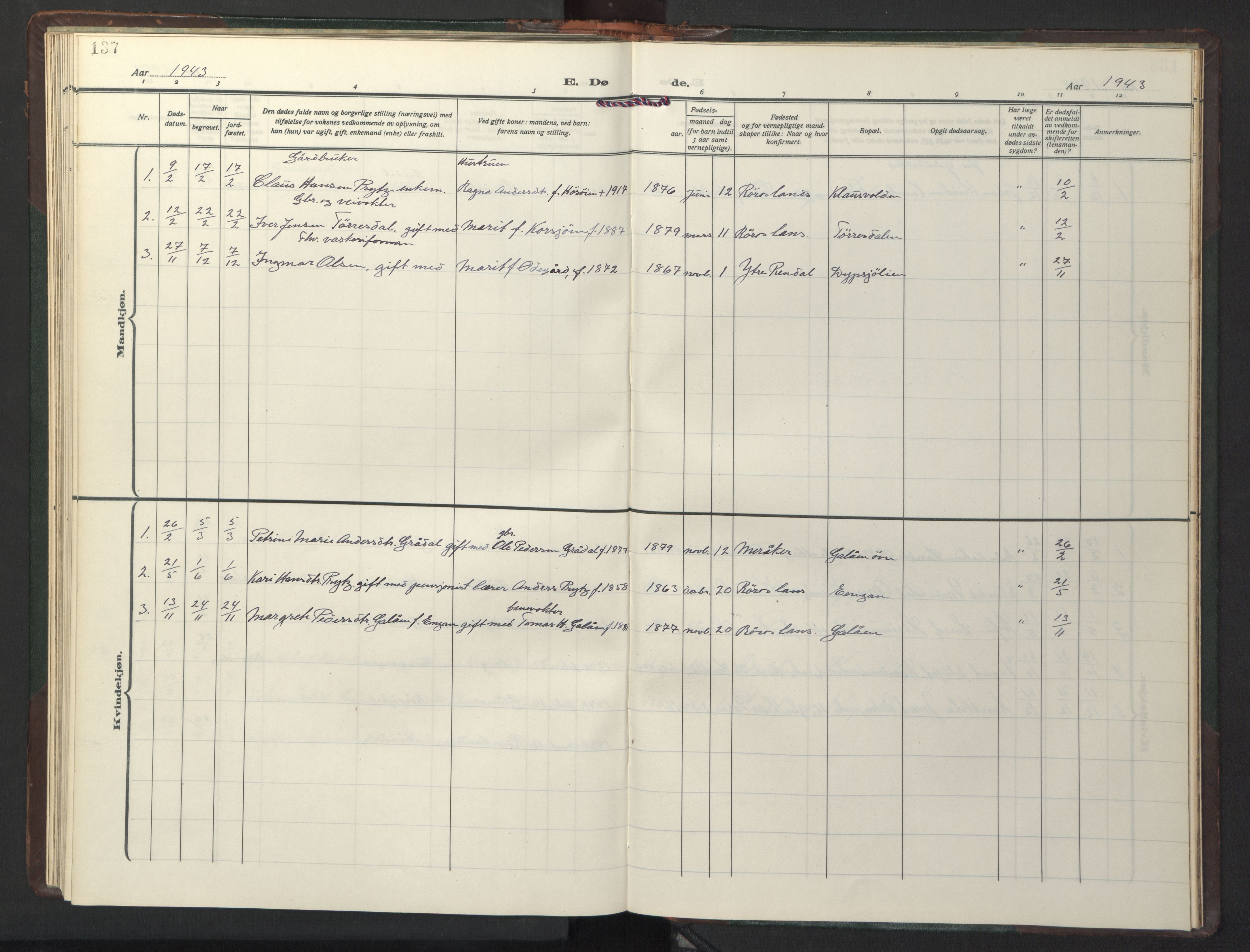 Ministerialprotokoller, klokkerbøker og fødselsregistre - Sør-Trøndelag, SAT/A-1456/681/L0944: Parish register (copy) no. 681C08, 1926-1954, p. 137