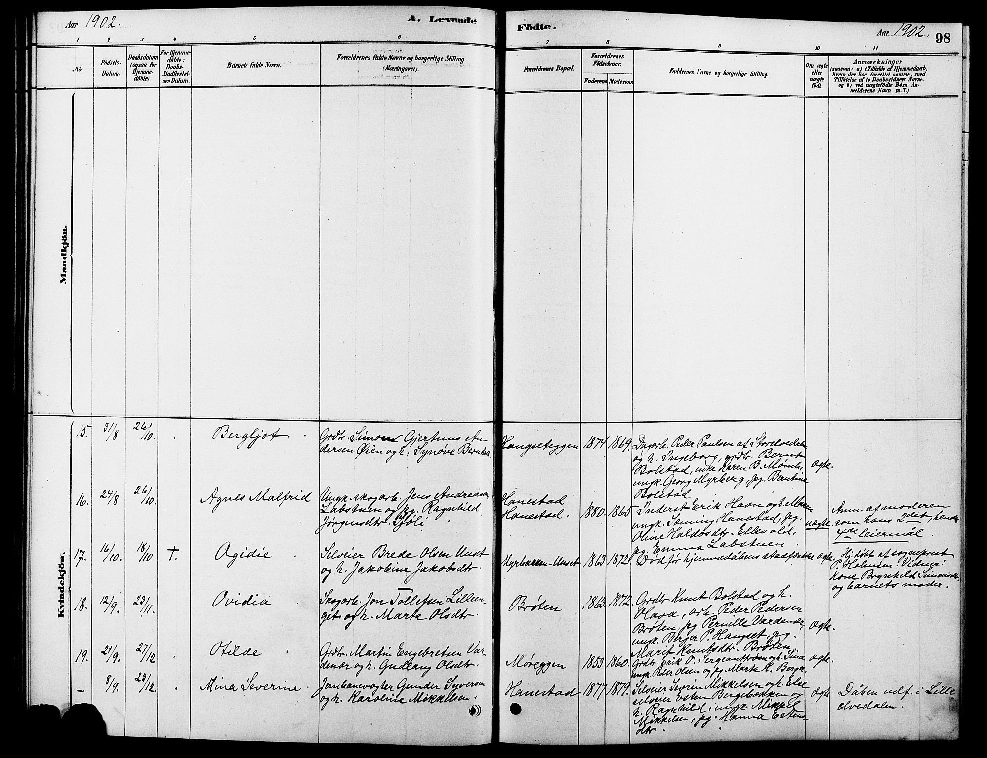 Rendalen prestekontor, SAH/PREST-054/H/Ha/Hab/L0003: Parish register (copy) no. 3, 1879-1904, p. 98