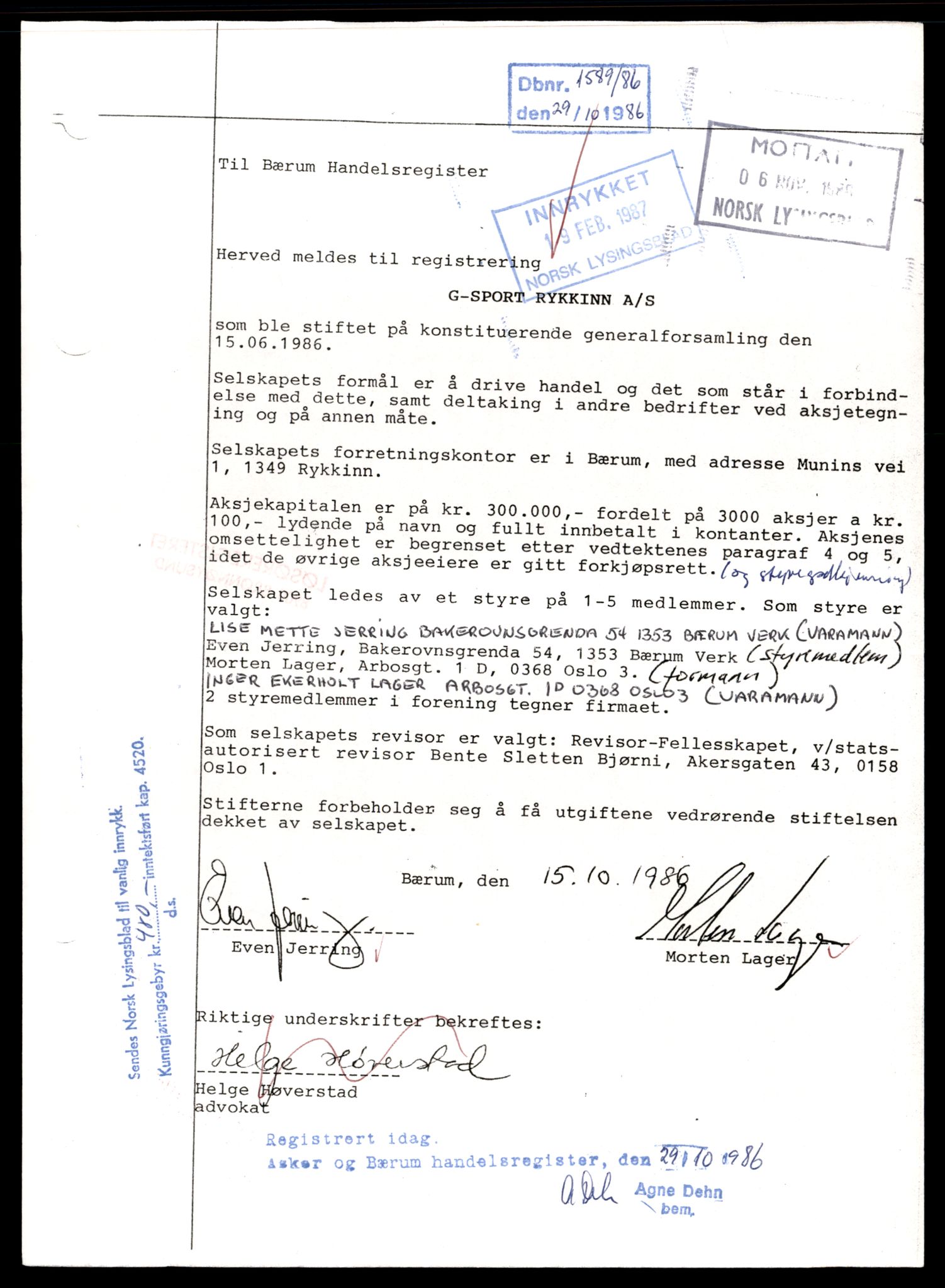 Asker og Bærum tingrett, AV/SAT-A-10379/K/Kb/Kbb/L0086: Aksjeselskap og andelslag i Bærum, Gs - Hai, 1944-1989