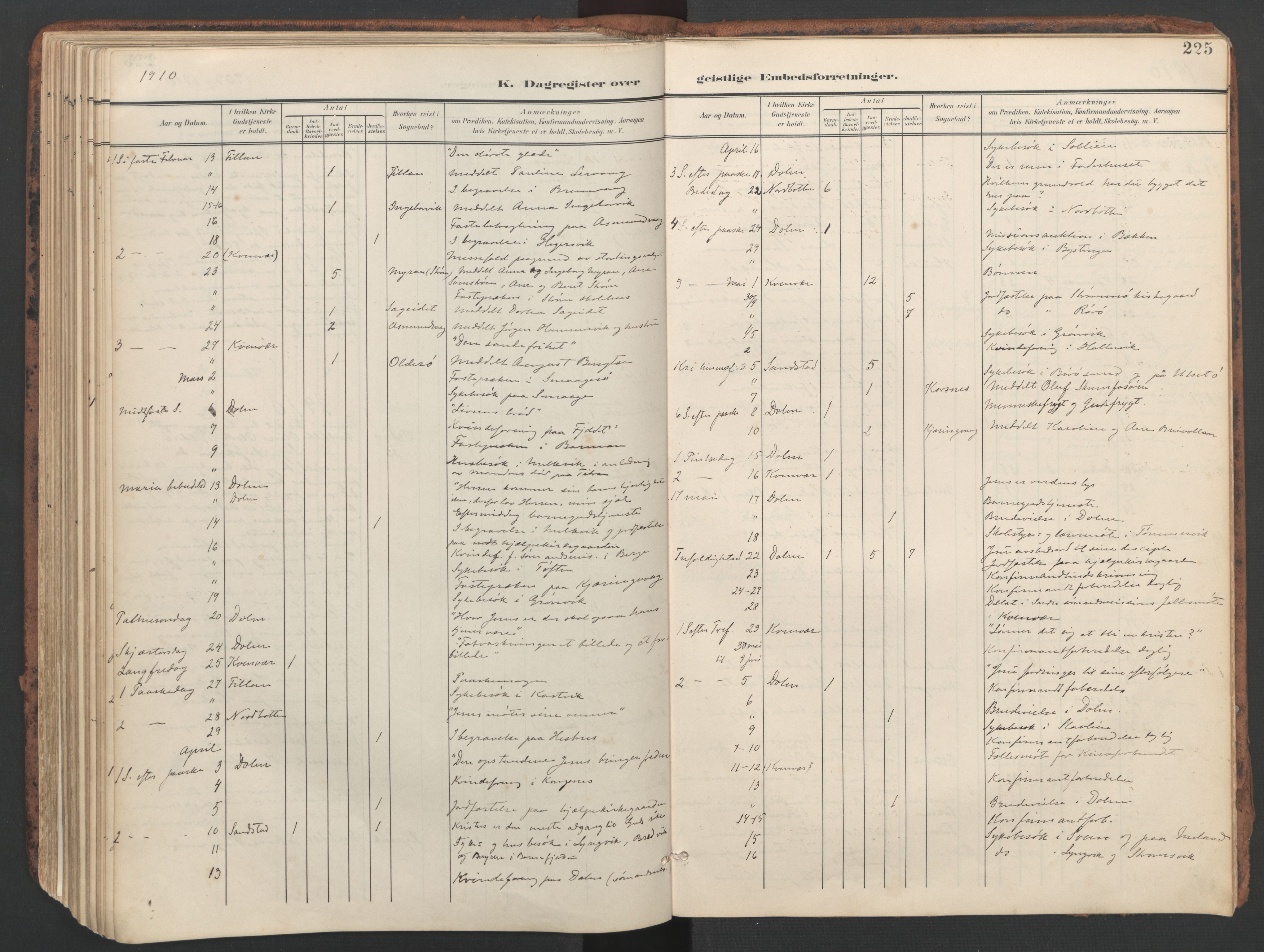 Ministerialprotokoller, klokkerbøker og fødselsregistre - Sør-Trøndelag, SAT/A-1456/634/L0537: Parish register (official) no. 634A13, 1896-1922, p. 225
