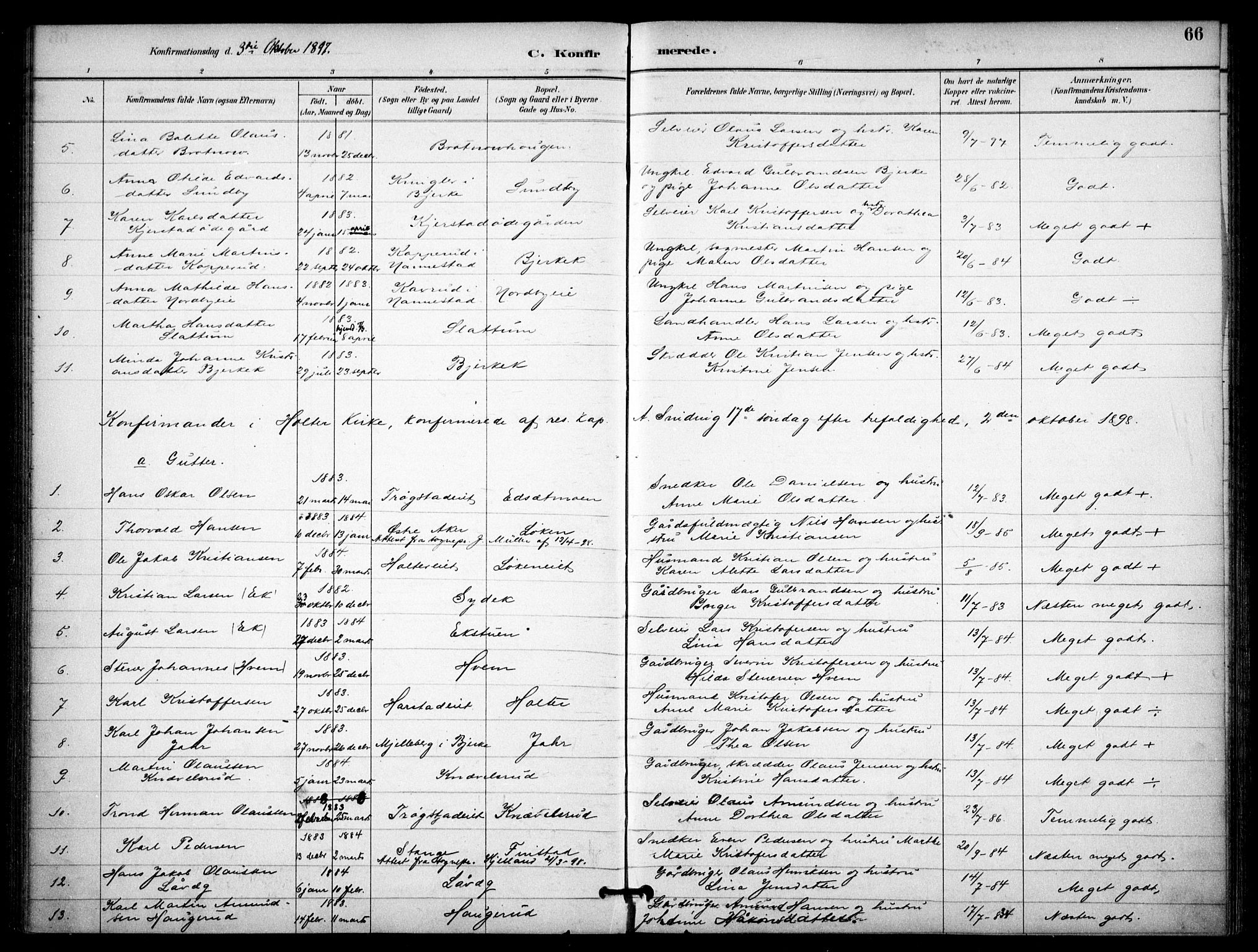 Nannestad prestekontor Kirkebøker, AV/SAO-A-10414a/F/Fb/L0002: Parish register (official) no. II 2, 1891-1909, p. 66