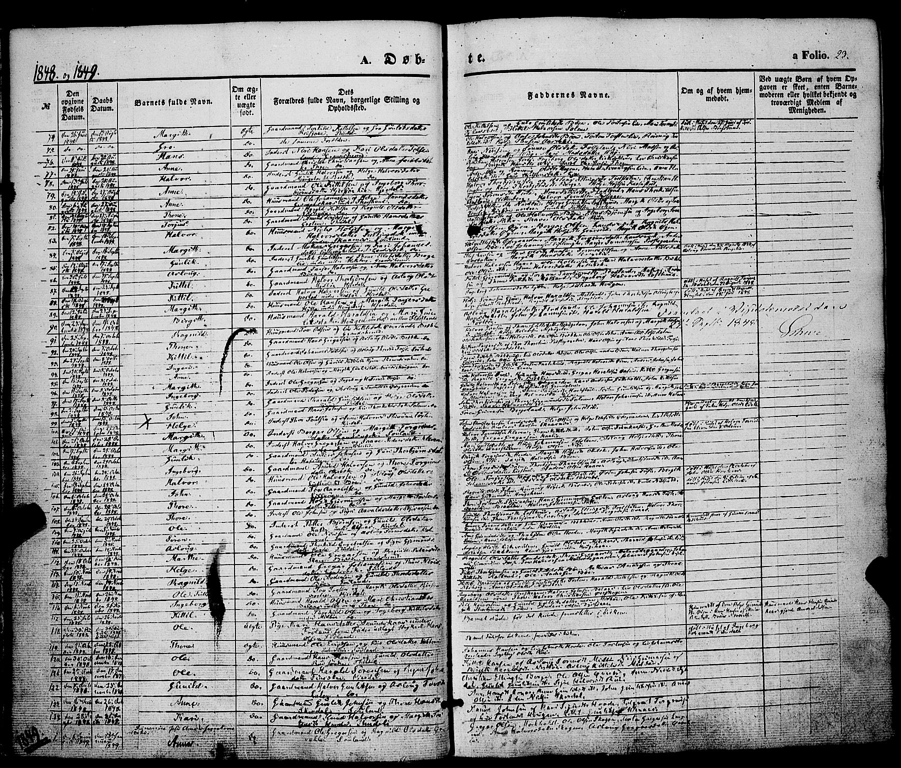 Hjartdal kirkebøker, SAKO/A-270/F/Fa/L0008: Parish register (official) no. I 8, 1844-1859, p. 23