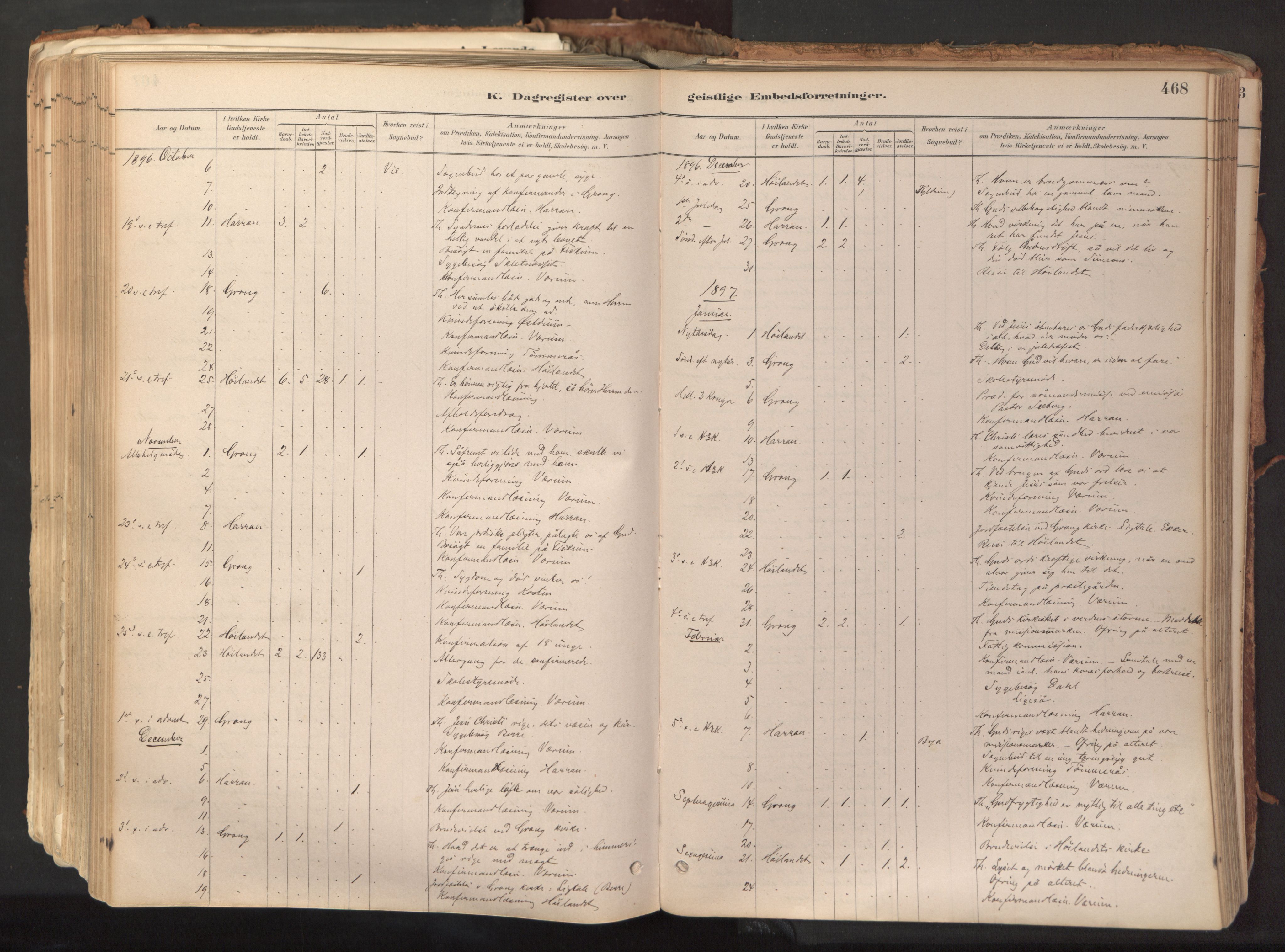 Ministerialprotokoller, klokkerbøker og fødselsregistre - Nord-Trøndelag, SAT/A-1458/758/L0519: Parish register (official) no. 758A04, 1880-1926, p. 468