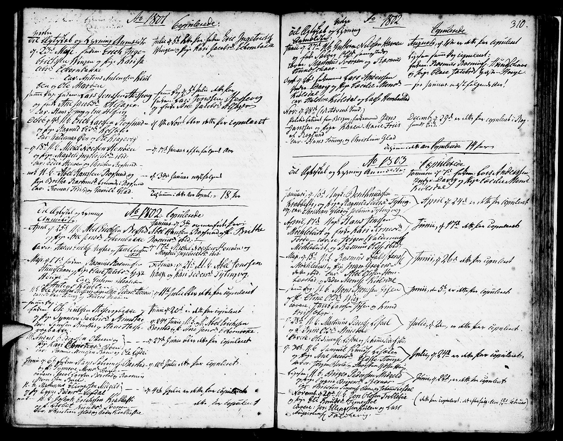 Davik sokneprestembete, AV/SAB-A-79701/H/Haa/Haaa/L0002: Parish register (official) no. A 2, 1742-1816, p. 310
