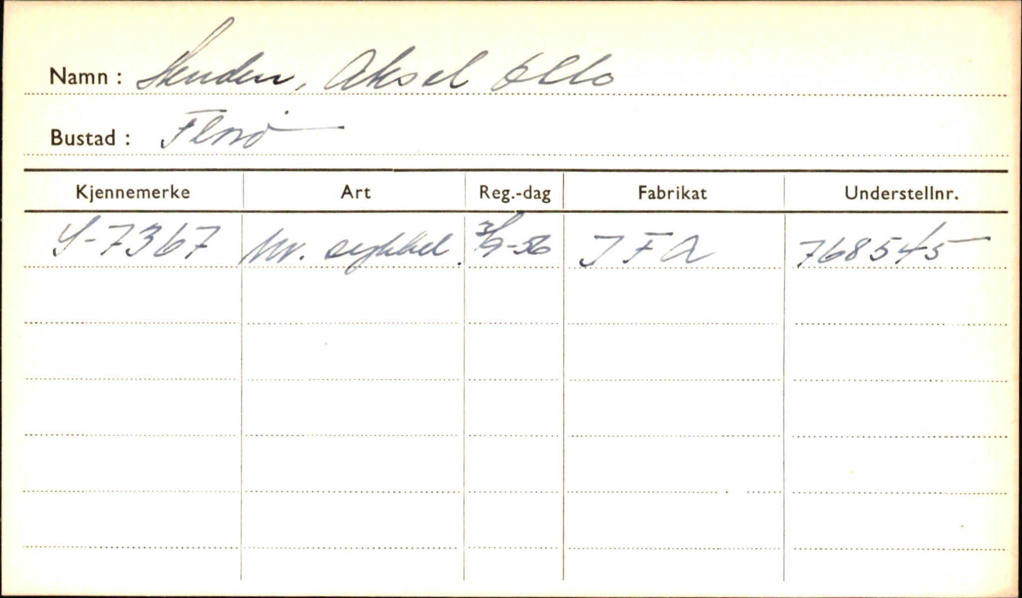 Statens vegvesen, Sogn og Fjordane vegkontor, SAB/A-5301/4/F/L0001A: Eigarregister Fjordane til 1.6.1961, 1930-1961, p. 375