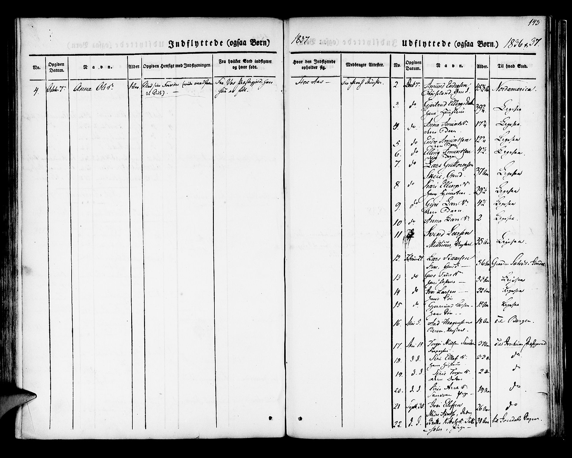Kvam sokneprestembete, SAB/A-76201/H/Haa: Parish register (official) no. A 7, 1832-1843, p. 143