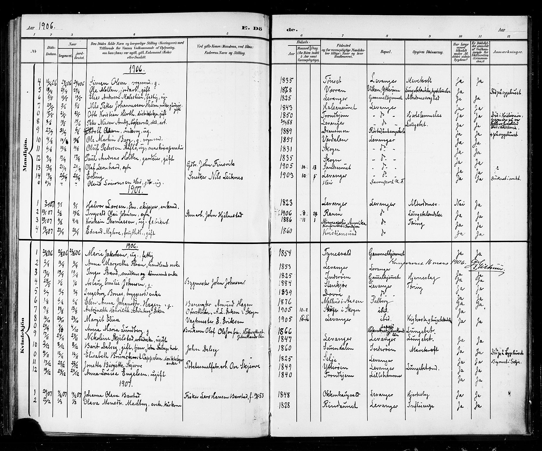 Ministerialprotokoller, klokkerbøker og fødselsregistre - Nord-Trøndelag, SAT/A-1458/720/L0192: Parish register (copy) no. 720C01, 1880-1917, p. 124e
