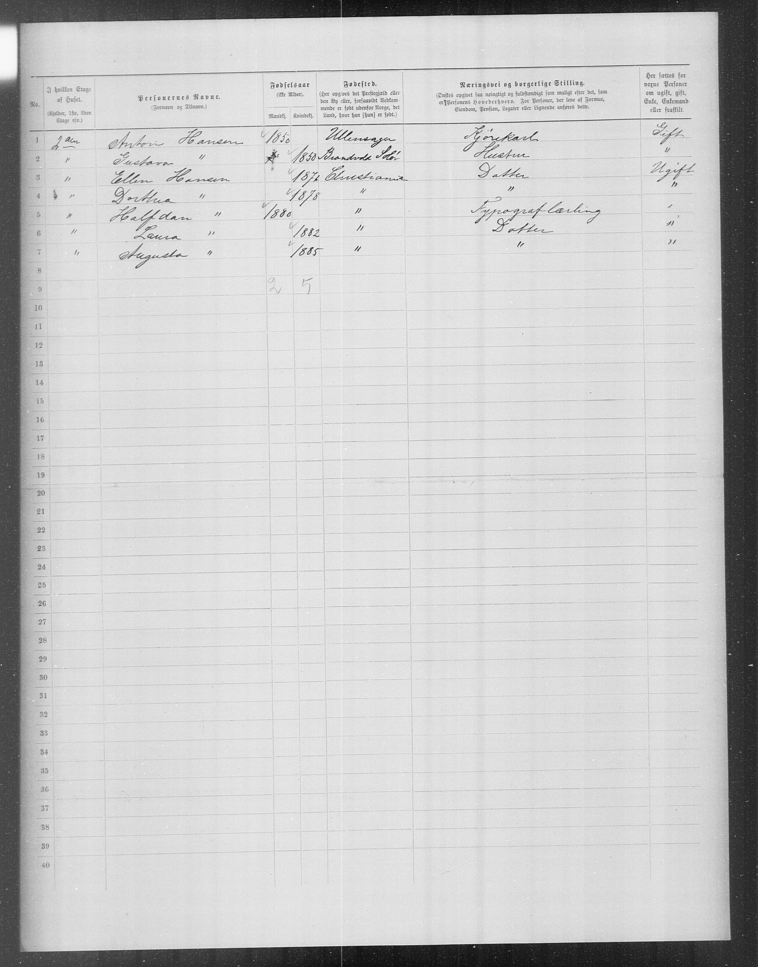 OBA, Municipal Census 1899 for Kristiania, 1899, p. 13307