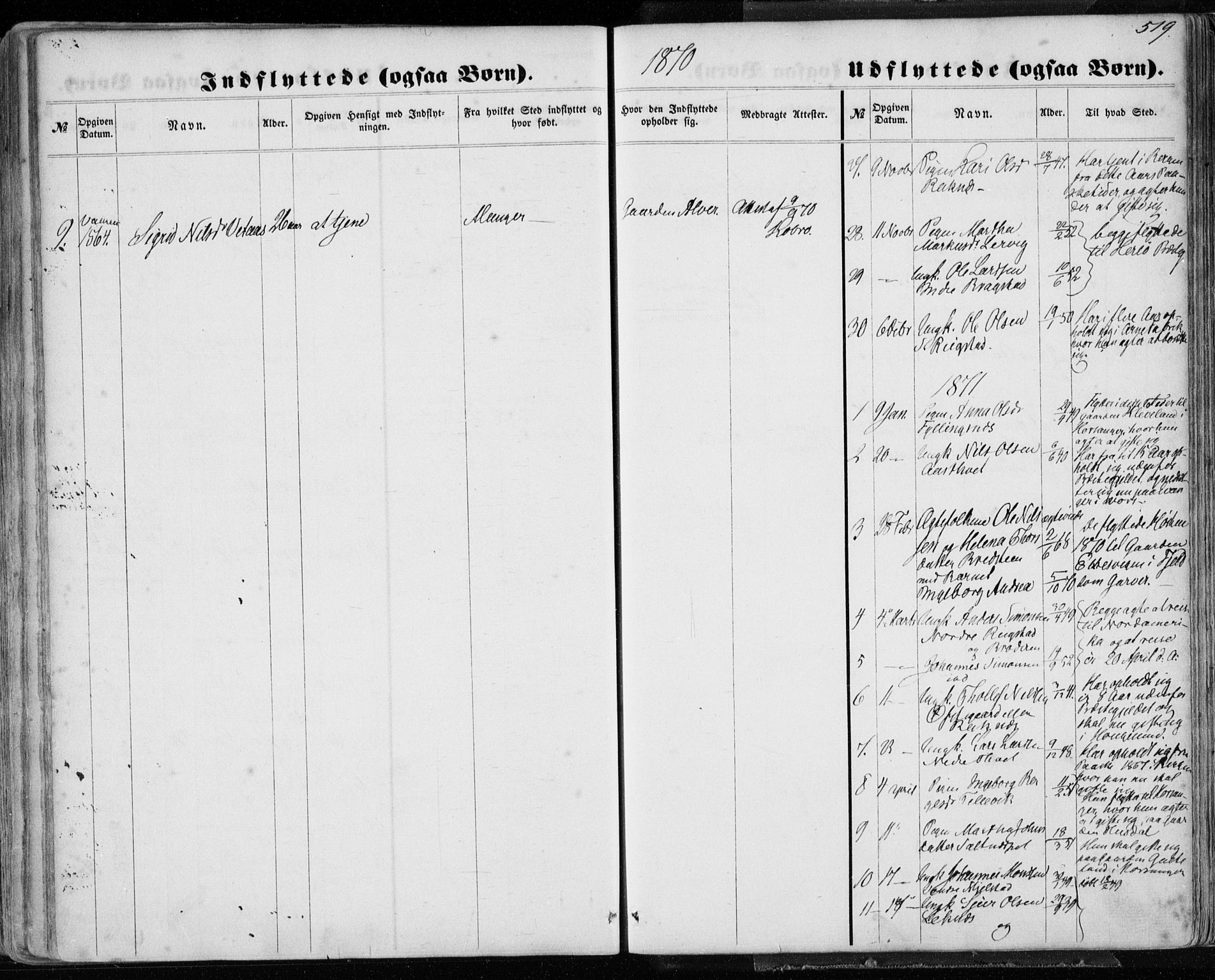 Hamre sokneprestembete, SAB/A-75501/H/Ha/Haa/Haaa/L0014: Parish register (official) no. A 14, 1858-1872, p. 519