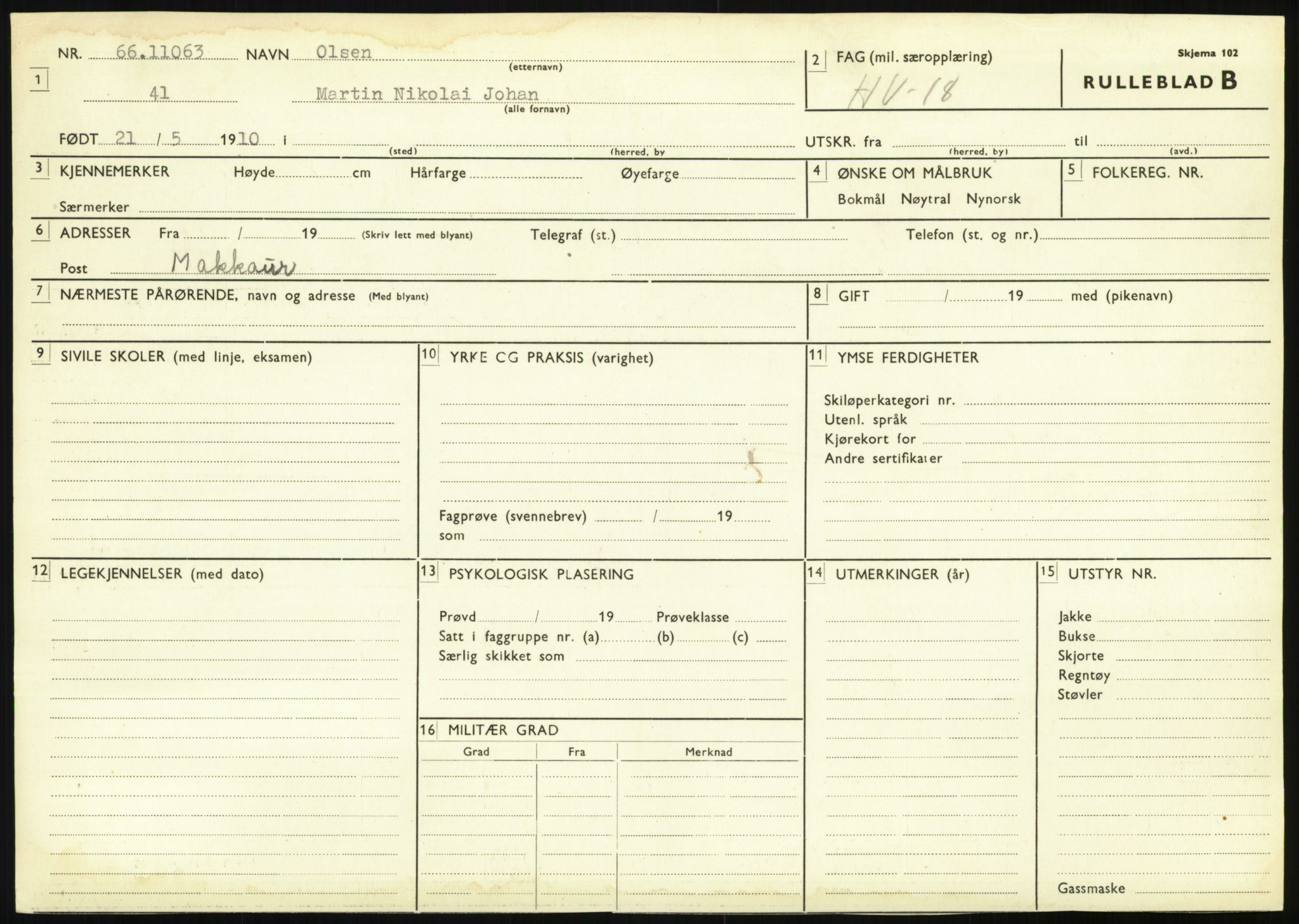 Forsvaret, Varanger bataljon, AV/RA-RAFA-2258/1/D/L0443: Rulleblad for menige født 1910 og 1920, 1910-1920, p. 10