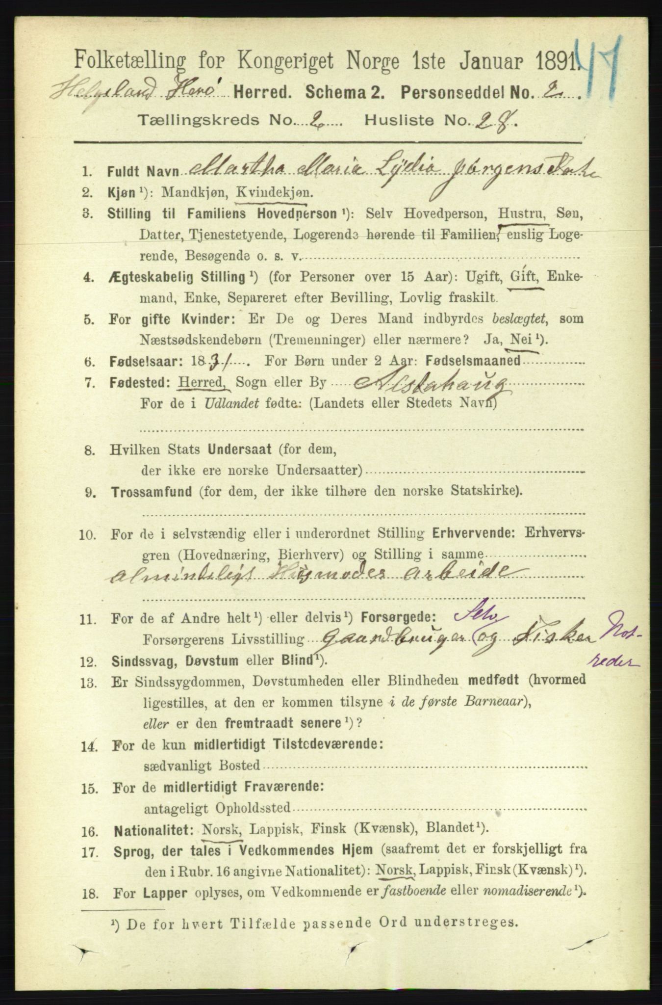 RA, 1891 census for 1818 Herøy, 1891, p. 431