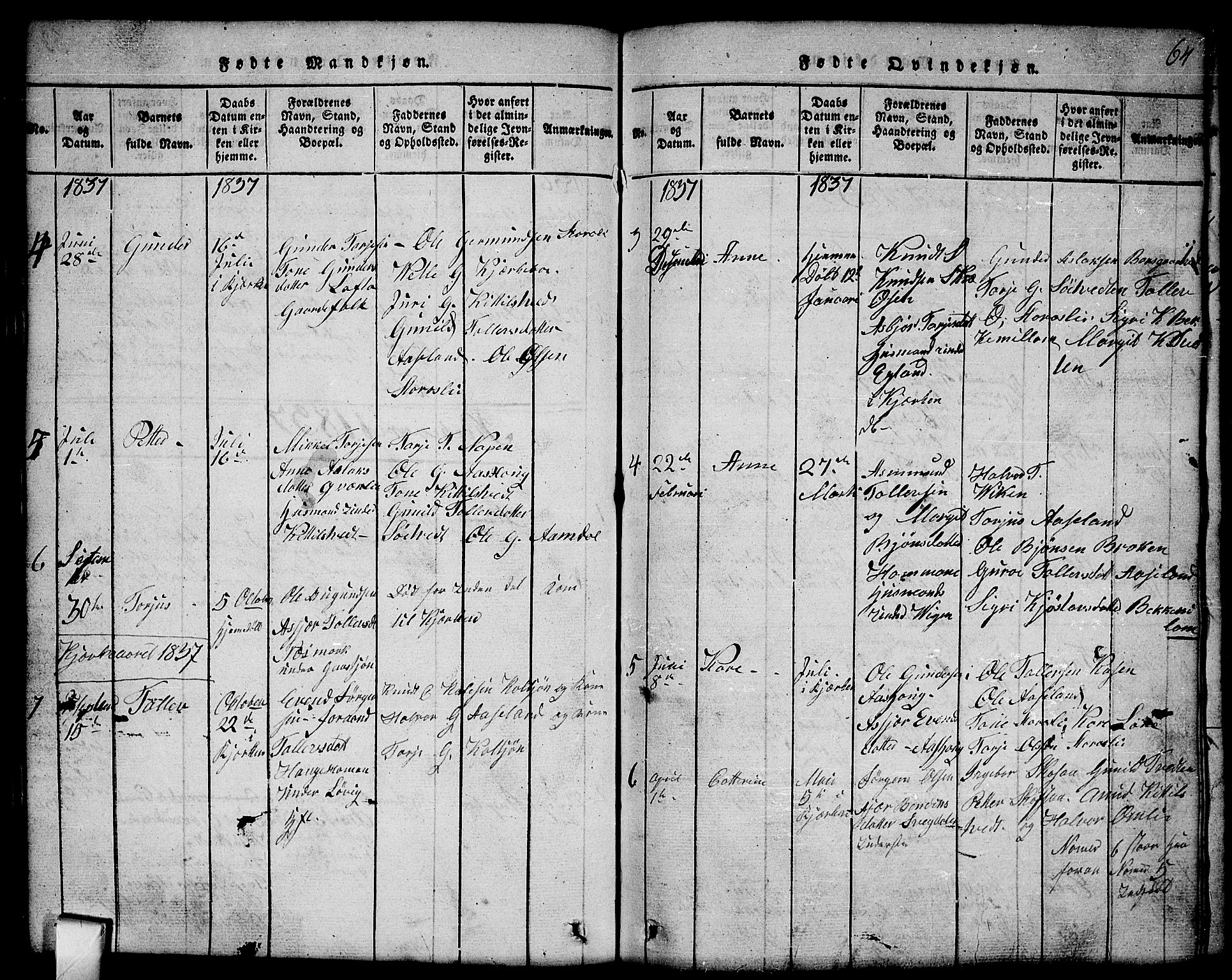 Mo kirkebøker, AV/SAKO-A-286/G/Gb/L0001: Parish register (copy) no. II 1, 1814-1843, p. 64