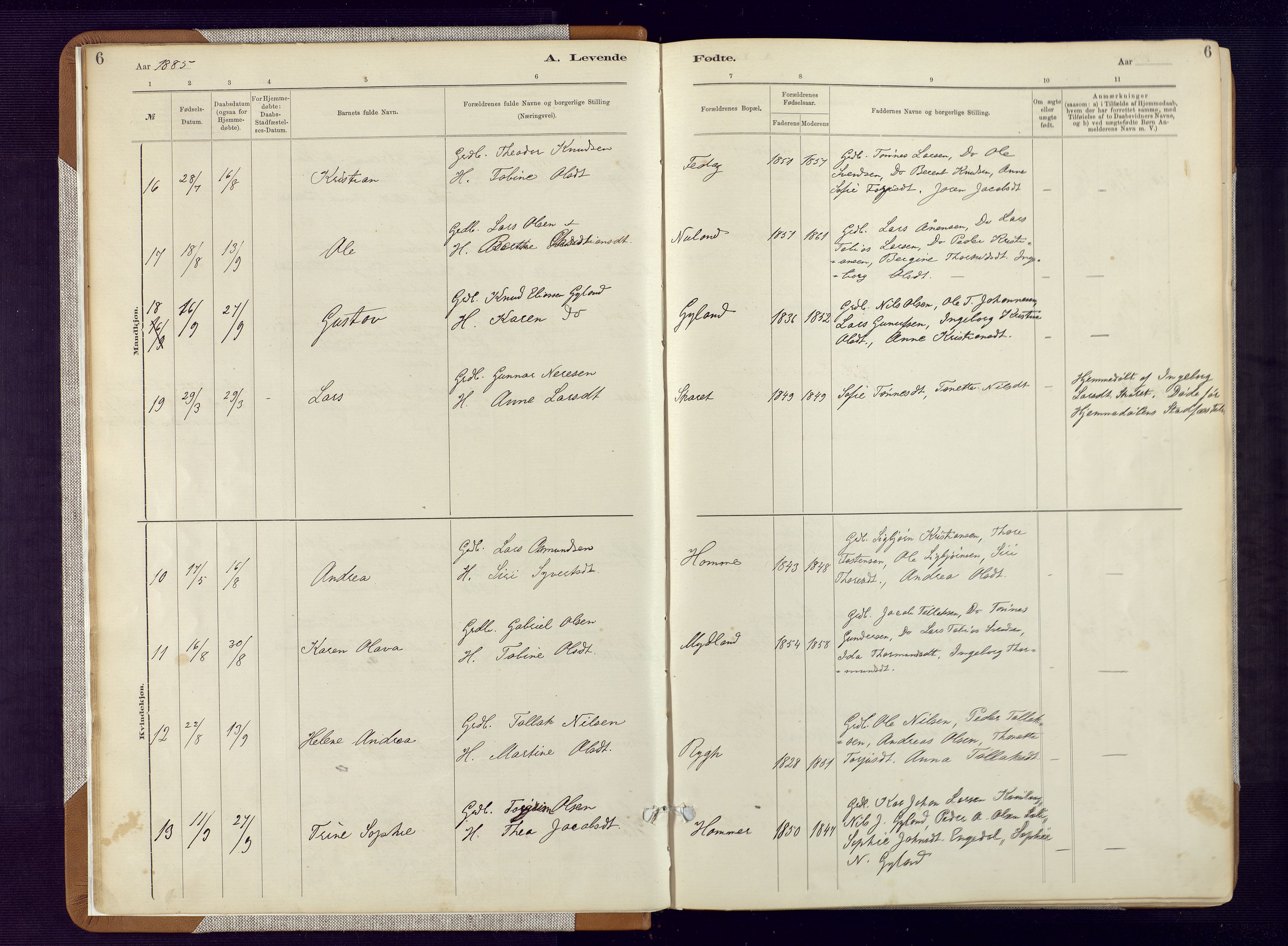 Bakke sokneprestkontor, AV/SAK-1111-0002/F/Fa/Fab/L0003: Parish register (official) no. A 3, 1884-1921, p. 6