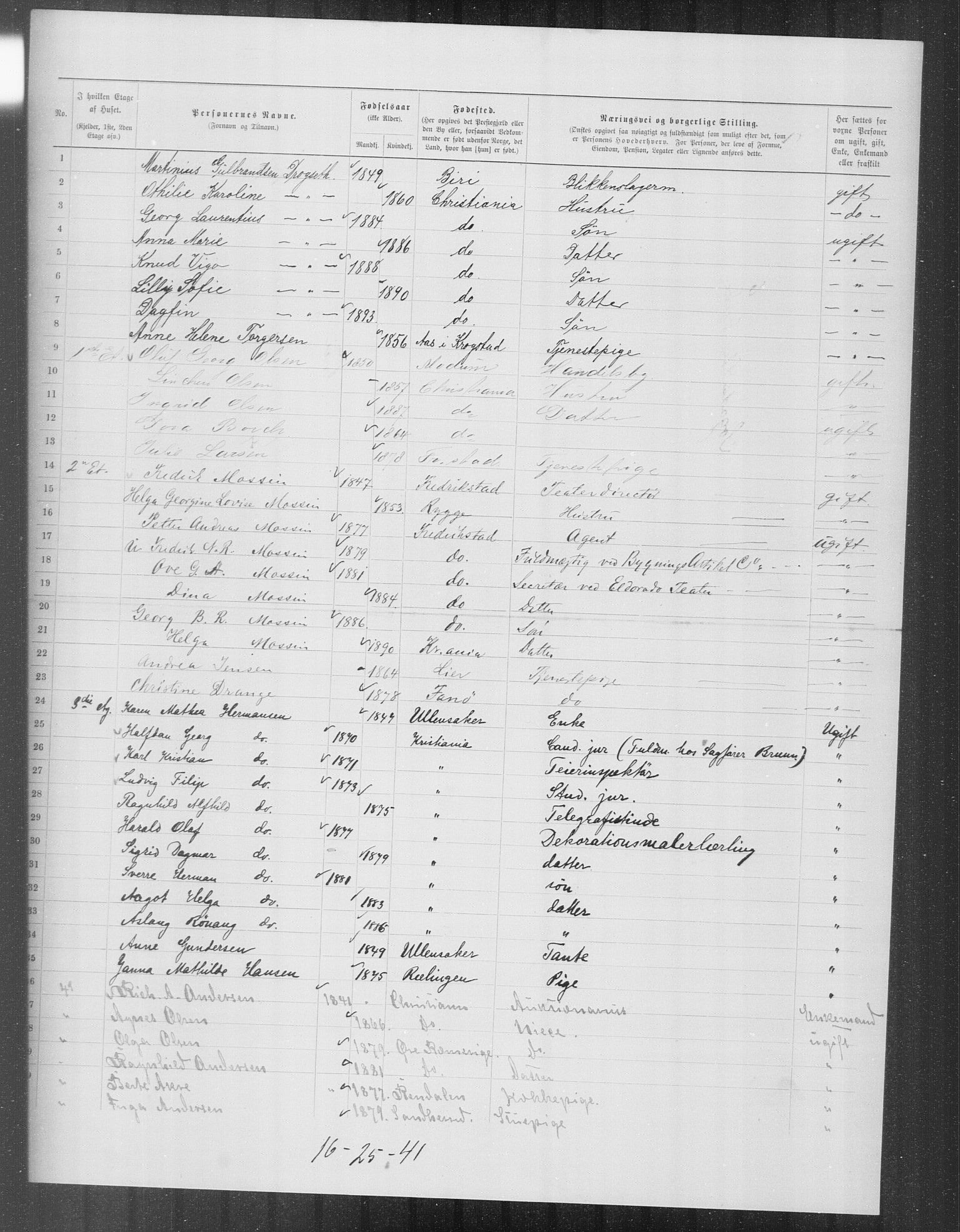 OBA, Municipal Census 1899 for Kristiania, 1899, p. 12340